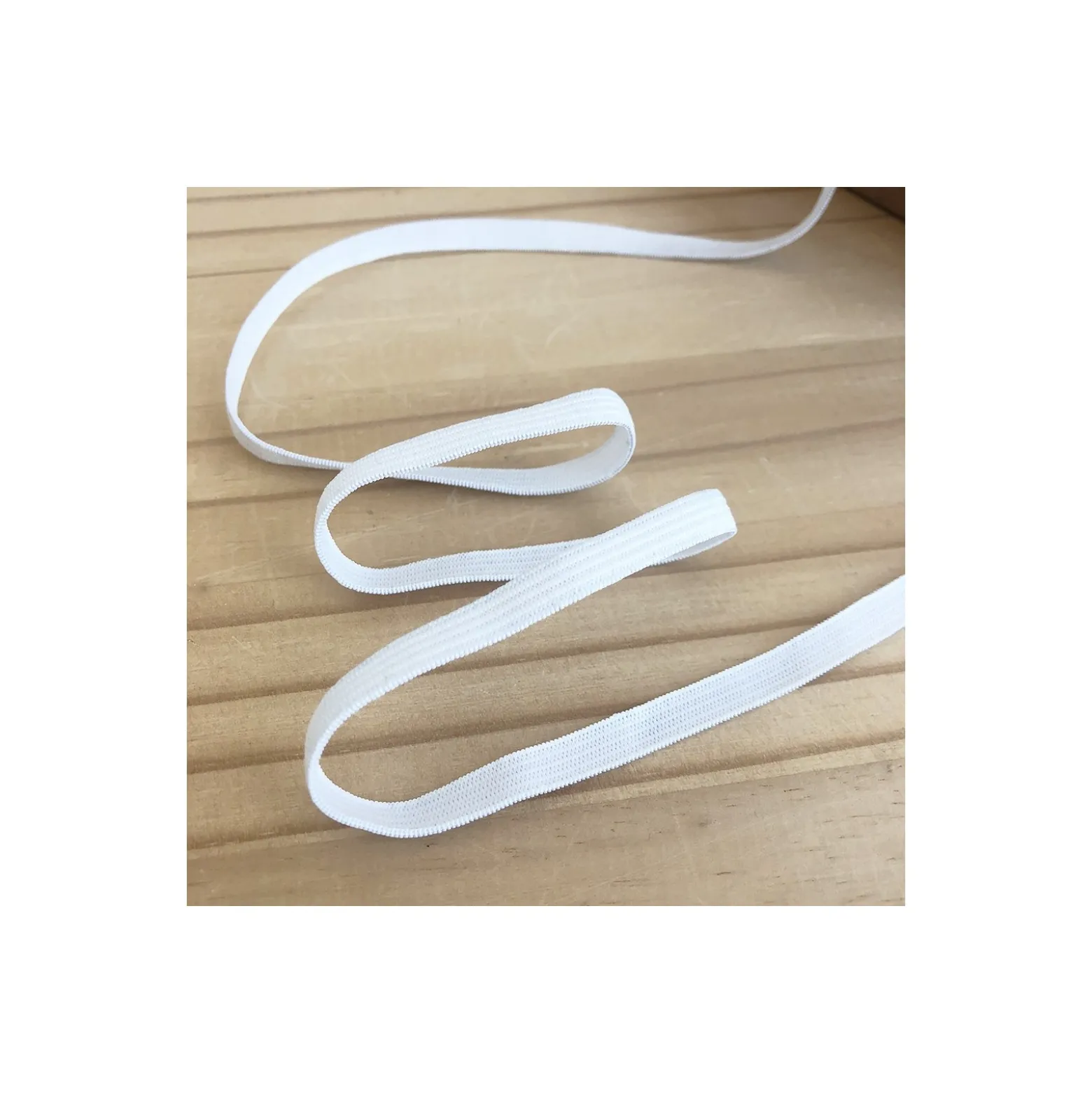 Elastique plat 5 mm - blanc