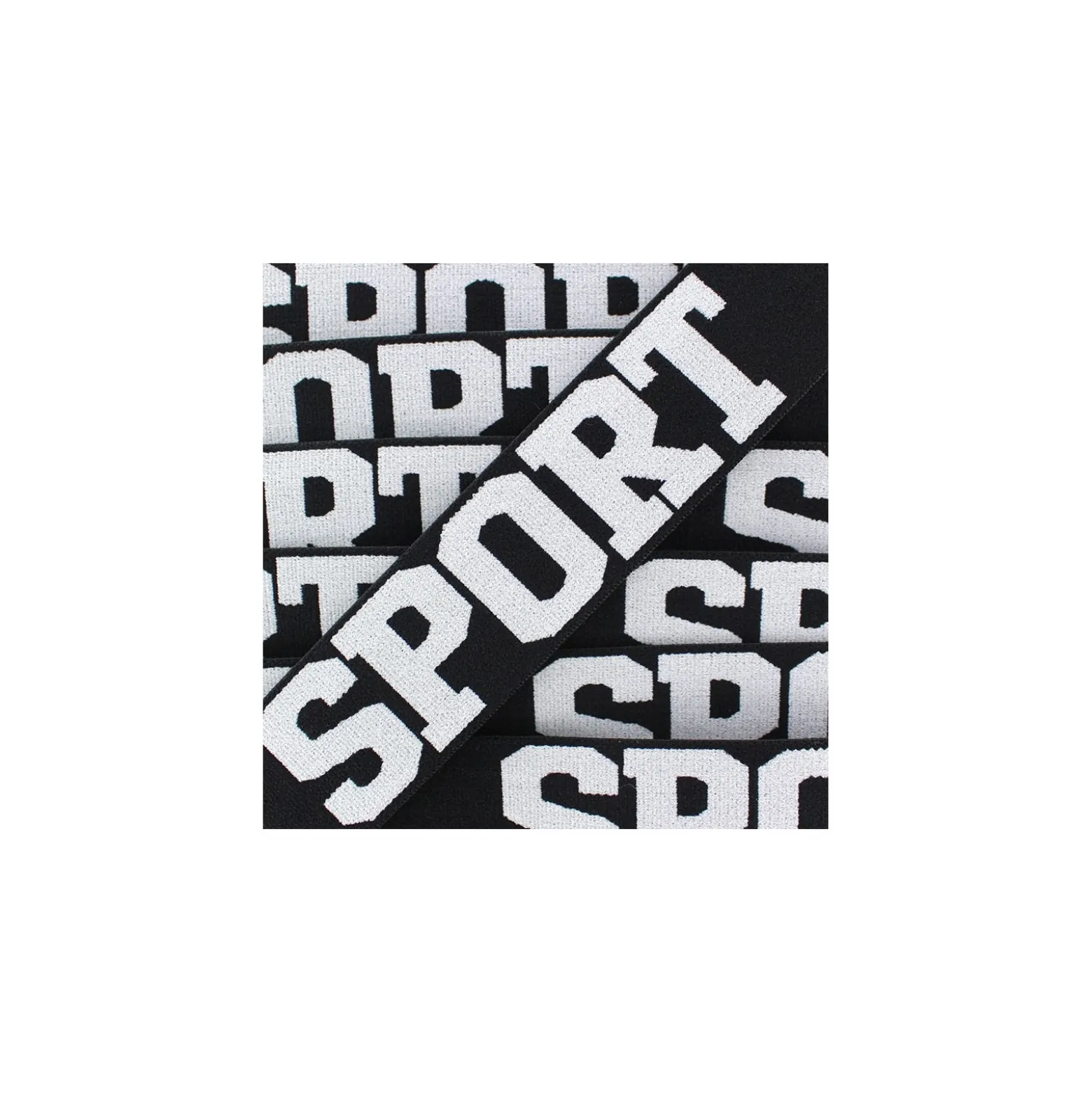 Elastique plat Sport - blanc/noir