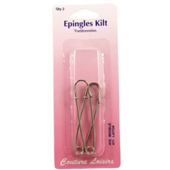 Epingles kilt nickelées X2 - 75mm - Couture loisirs