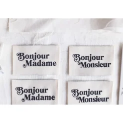 Etiquettes à coudre La Petite Maison Couture - Bonjour Mme, Mr (lot de 6)