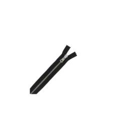 Fermeture Eclair-Plus® fine métal argent SEPARABLE noir - 6 mm