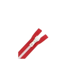 Fermeture Eclair® synthétique bicolore séparable - rouge / blanc