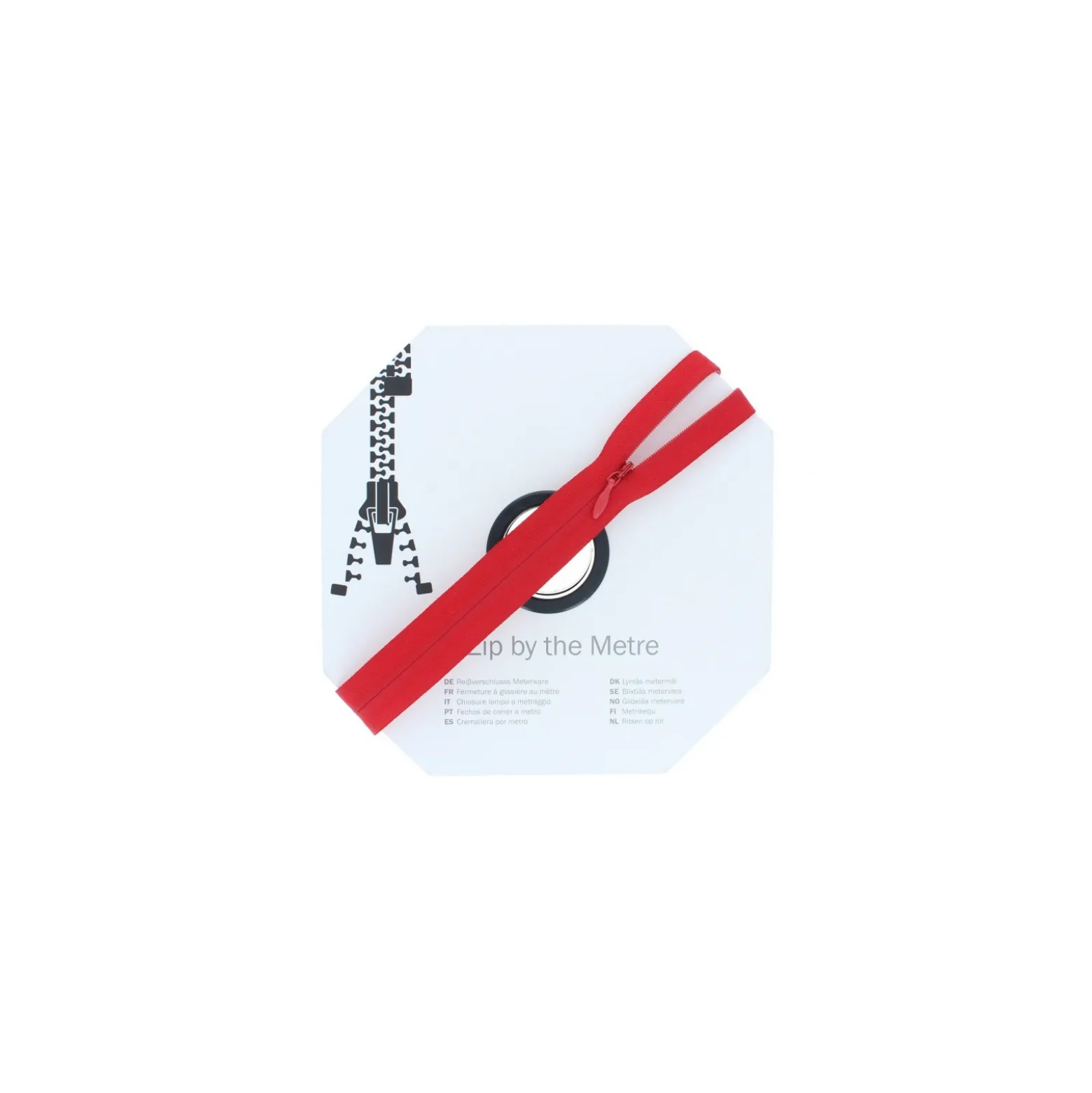 Fermeture à glissière au mètre invisible - Rouge
