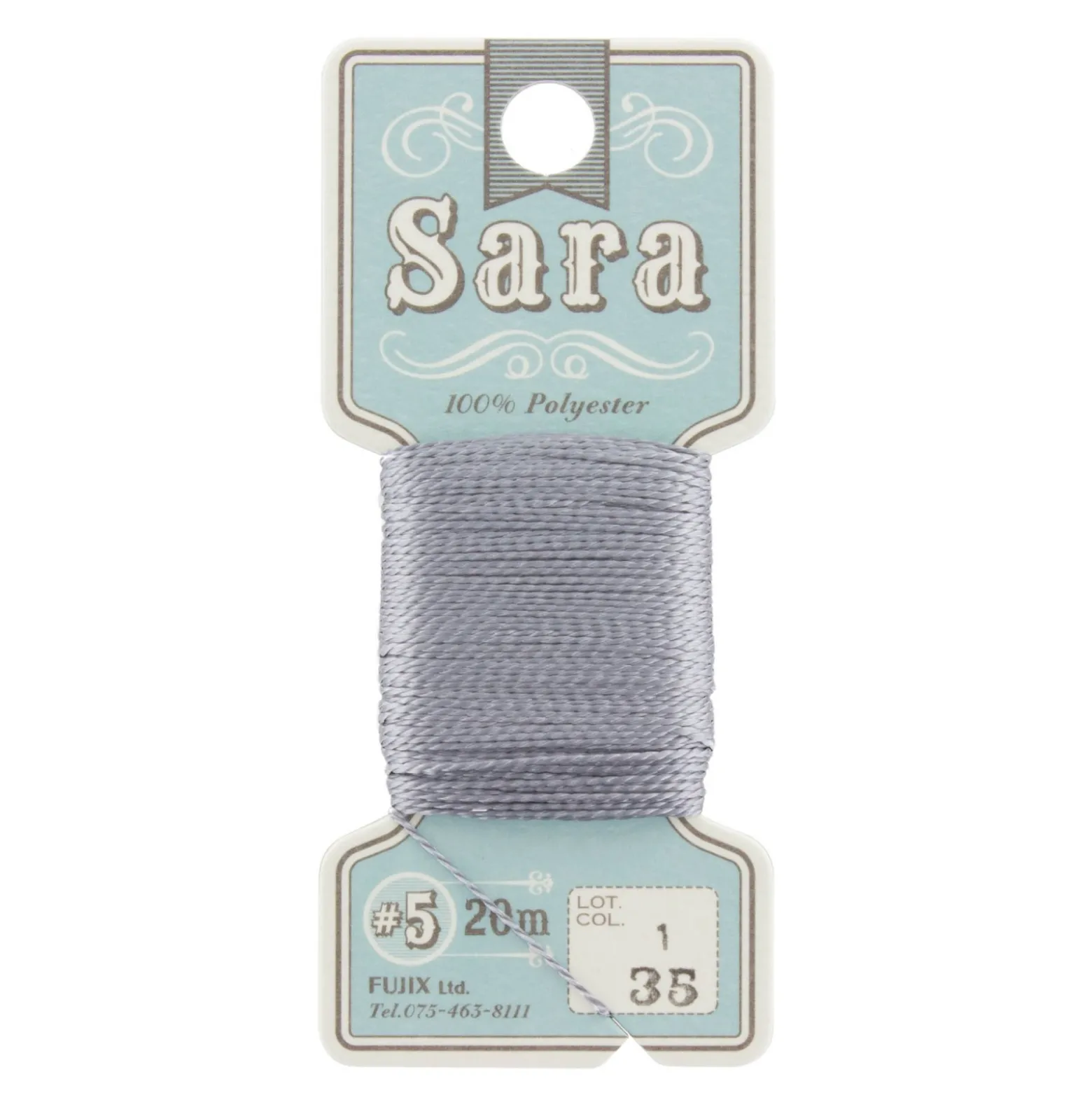 Fil à broder Sara 20m - gris n°35