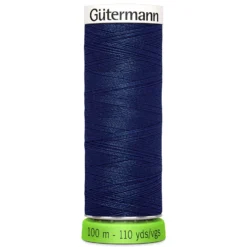 Fil à Coudre Polyester Recyclé 100m - Bleu foncé 013