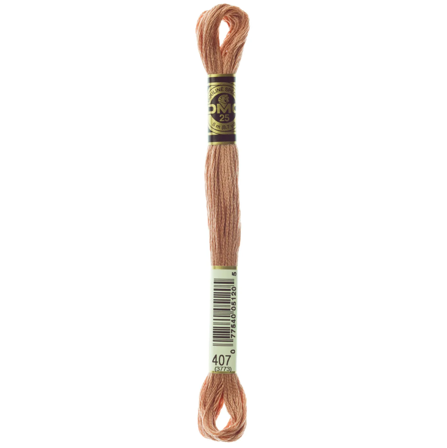 Fil mouliné à broder DMC - 8m - 407 - argile rose