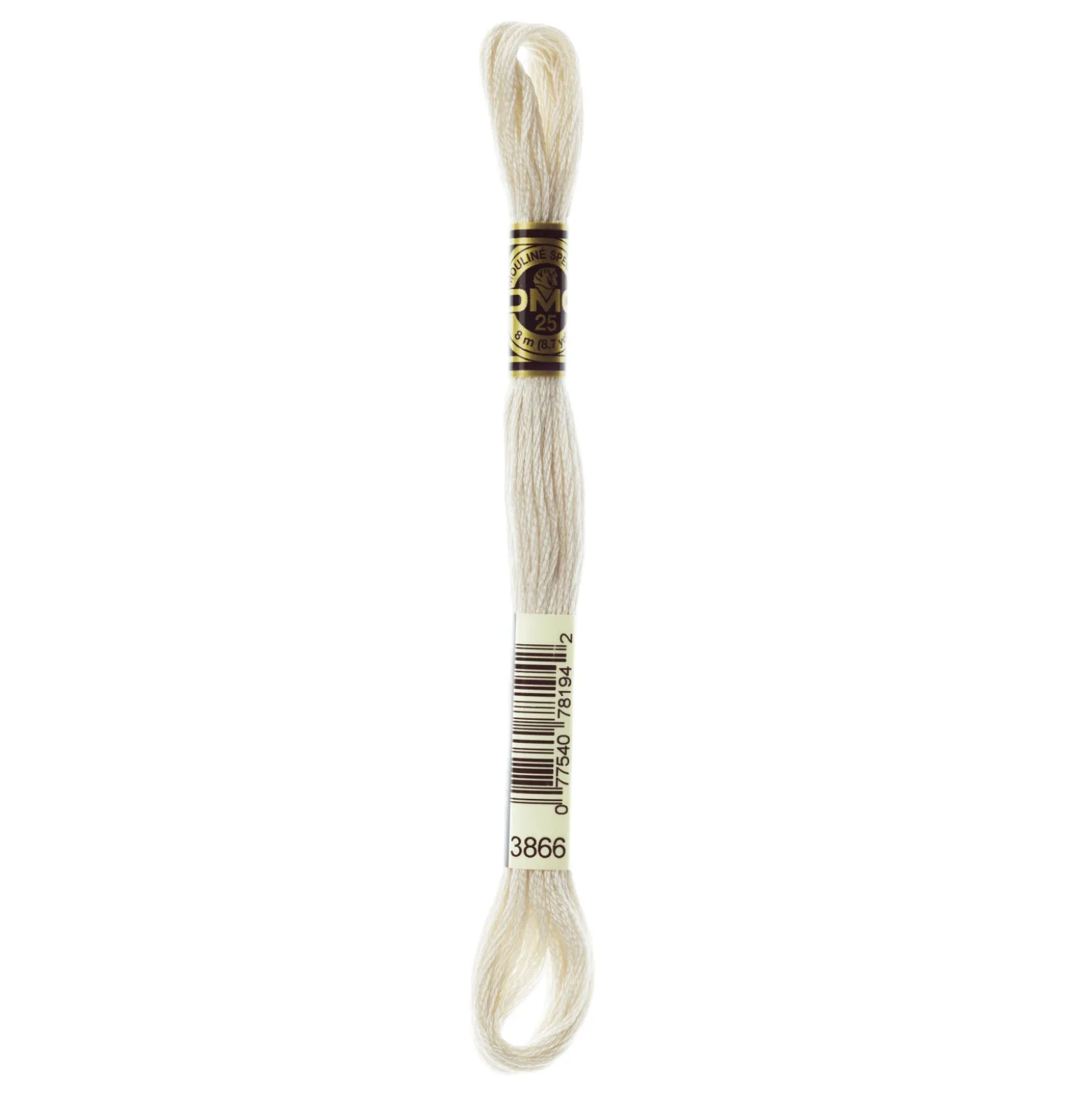 Fil mouliné à broder DMC - 8m - 3866 - blanc d'ail