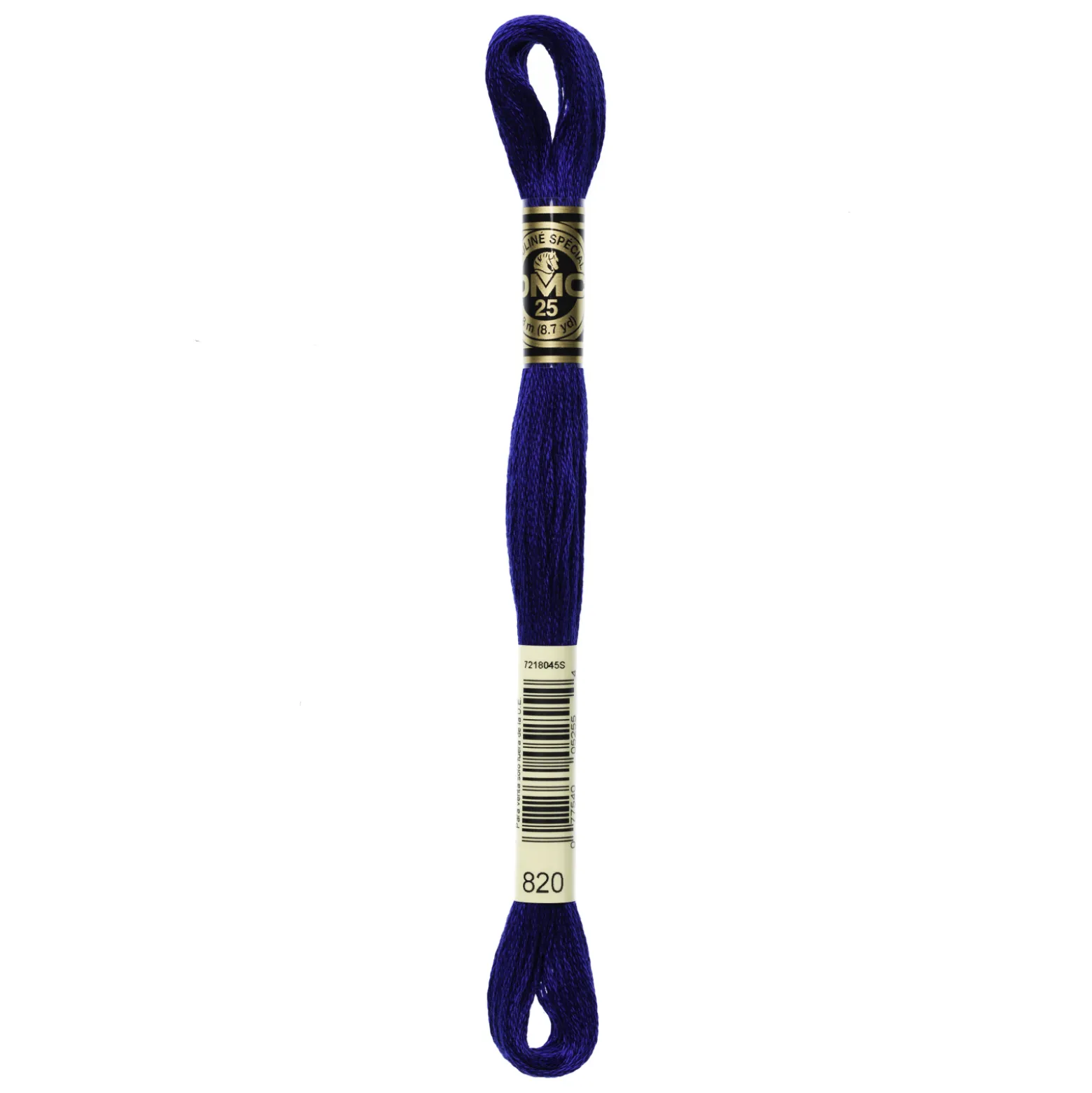 Fil mouliné à broder DMC - 8m - 820 - bleu marine