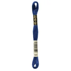 Fil mouliné à broder DMC - 8m - 824 - bleu océan