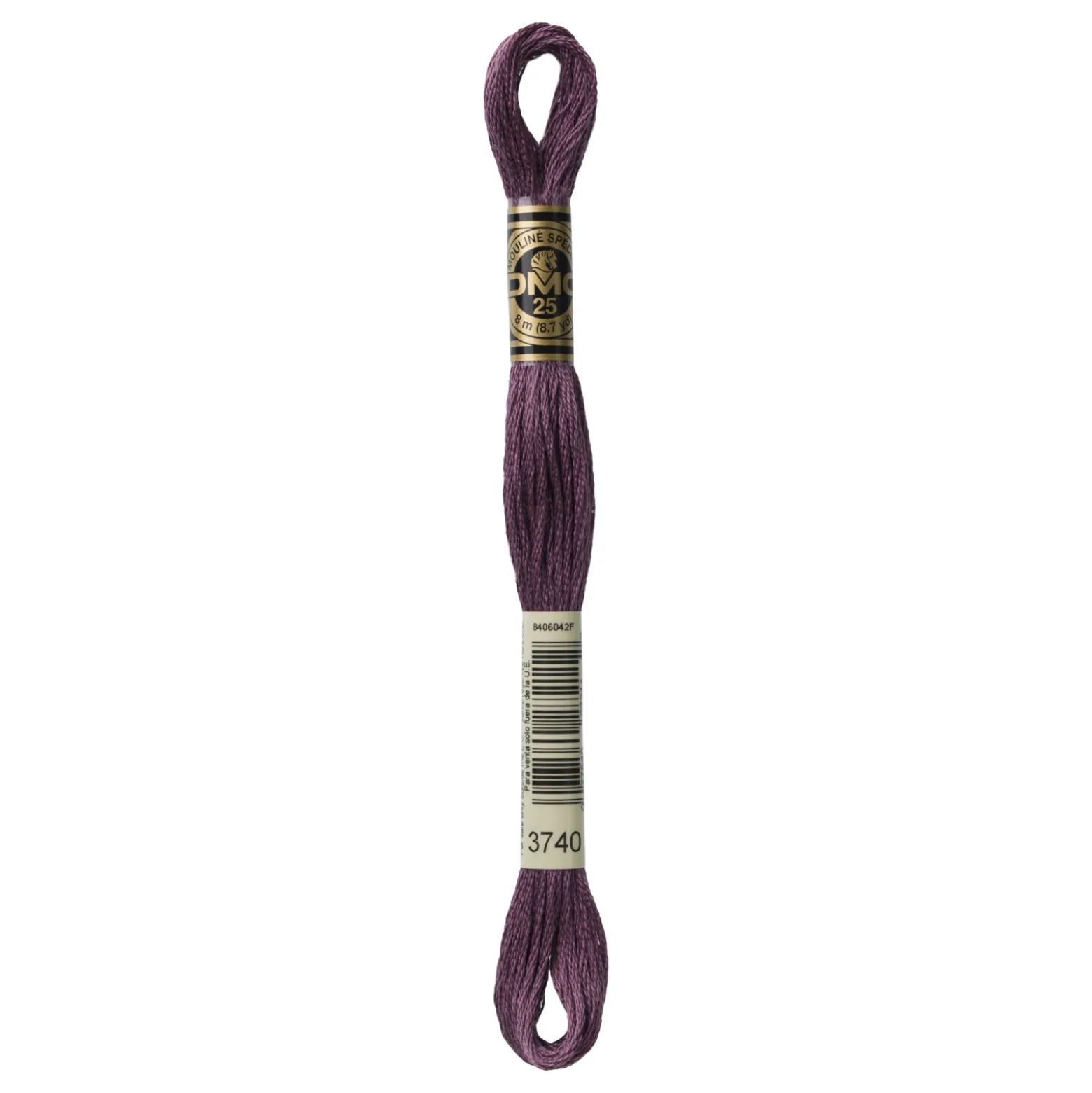 Fil mouliné à broder DMC - 8m - 3740 - bois de violette