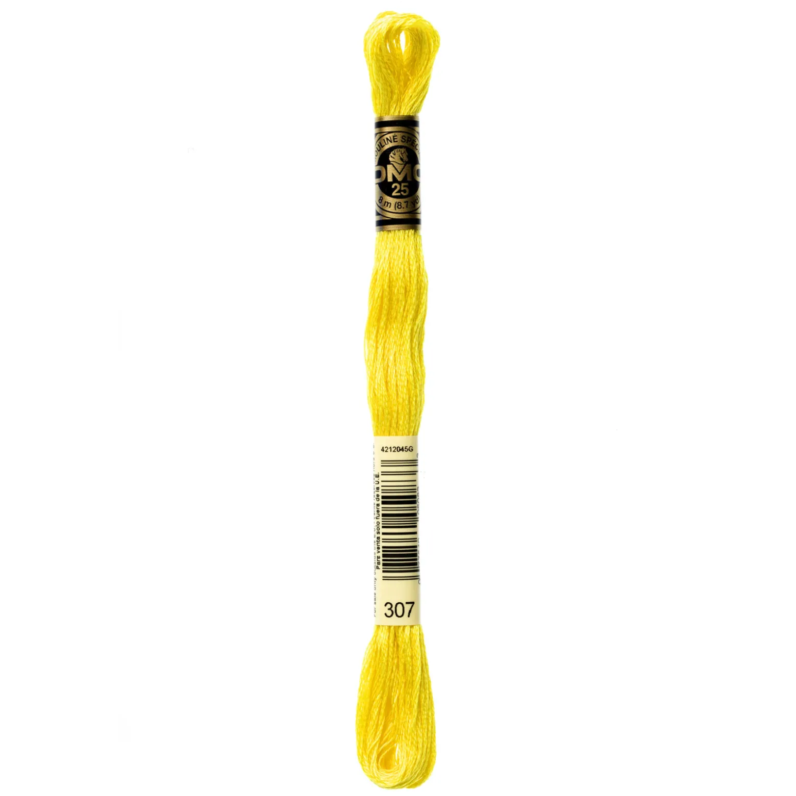 Fil mouliné à broder DMC - 8m - 307 - citron