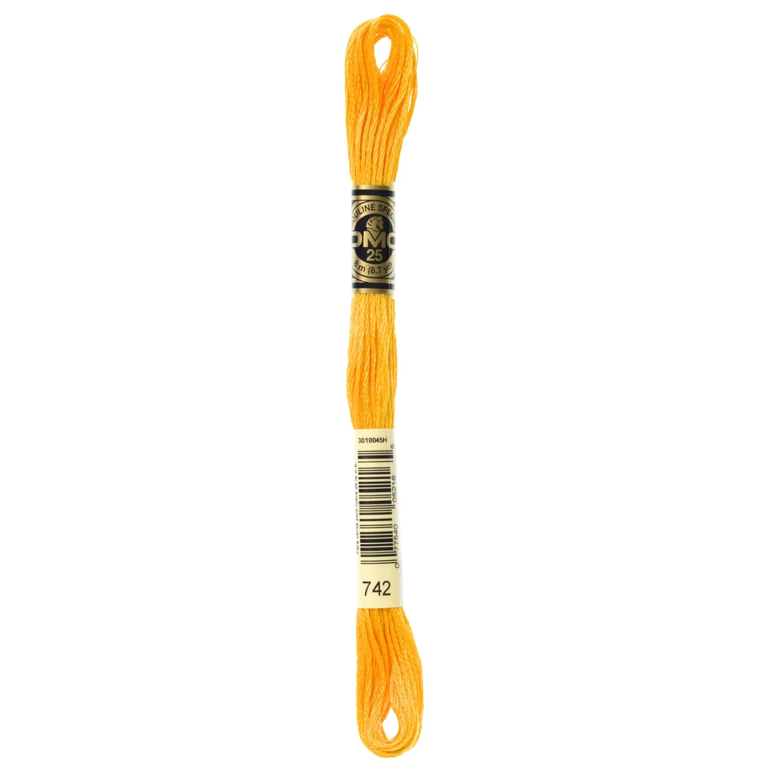 Fil mouliné à broder DMC - 8m - 742 - clémentine