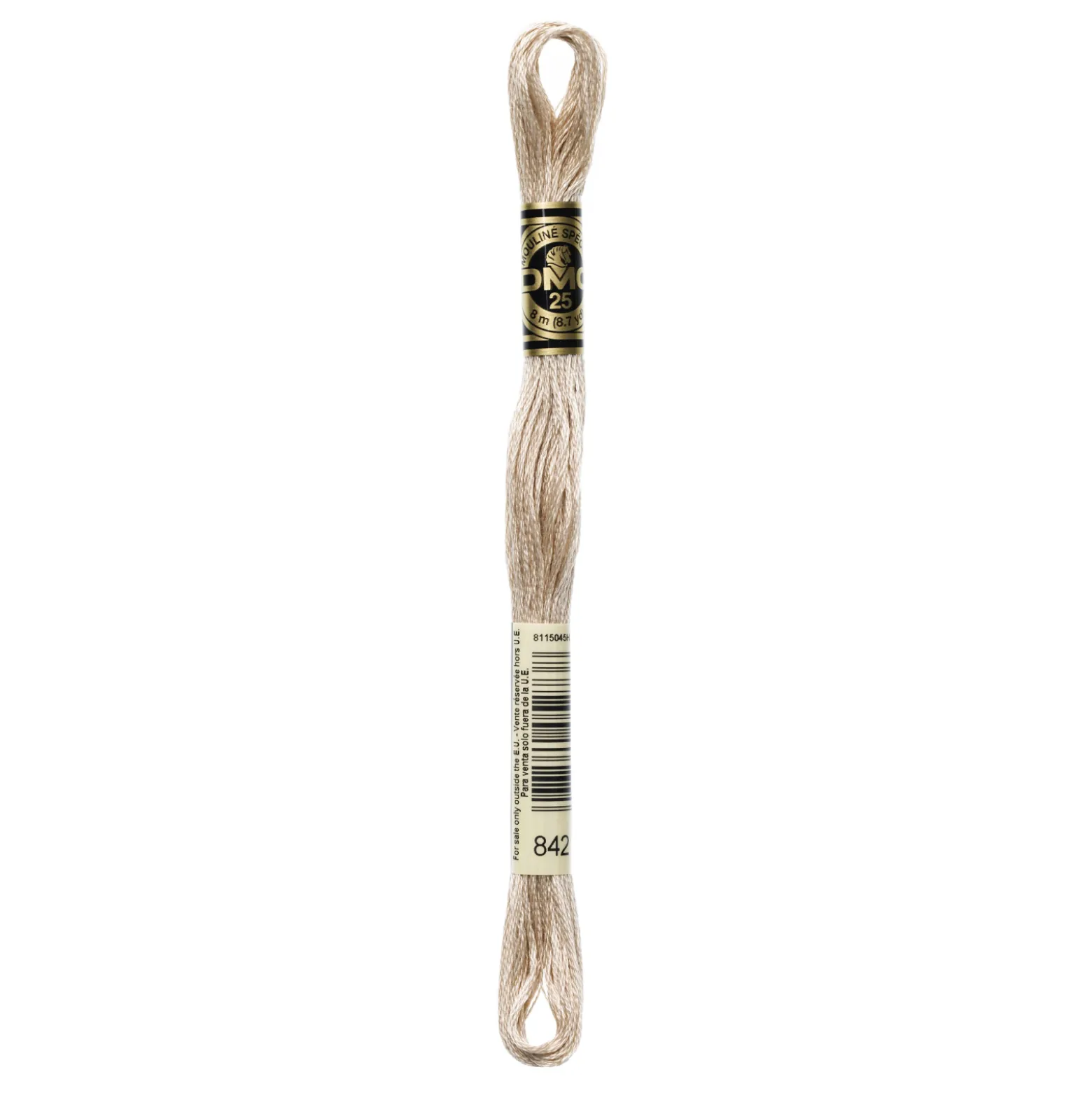Fil mouliné à broder DMC - 8m - 842 - cordage beige
