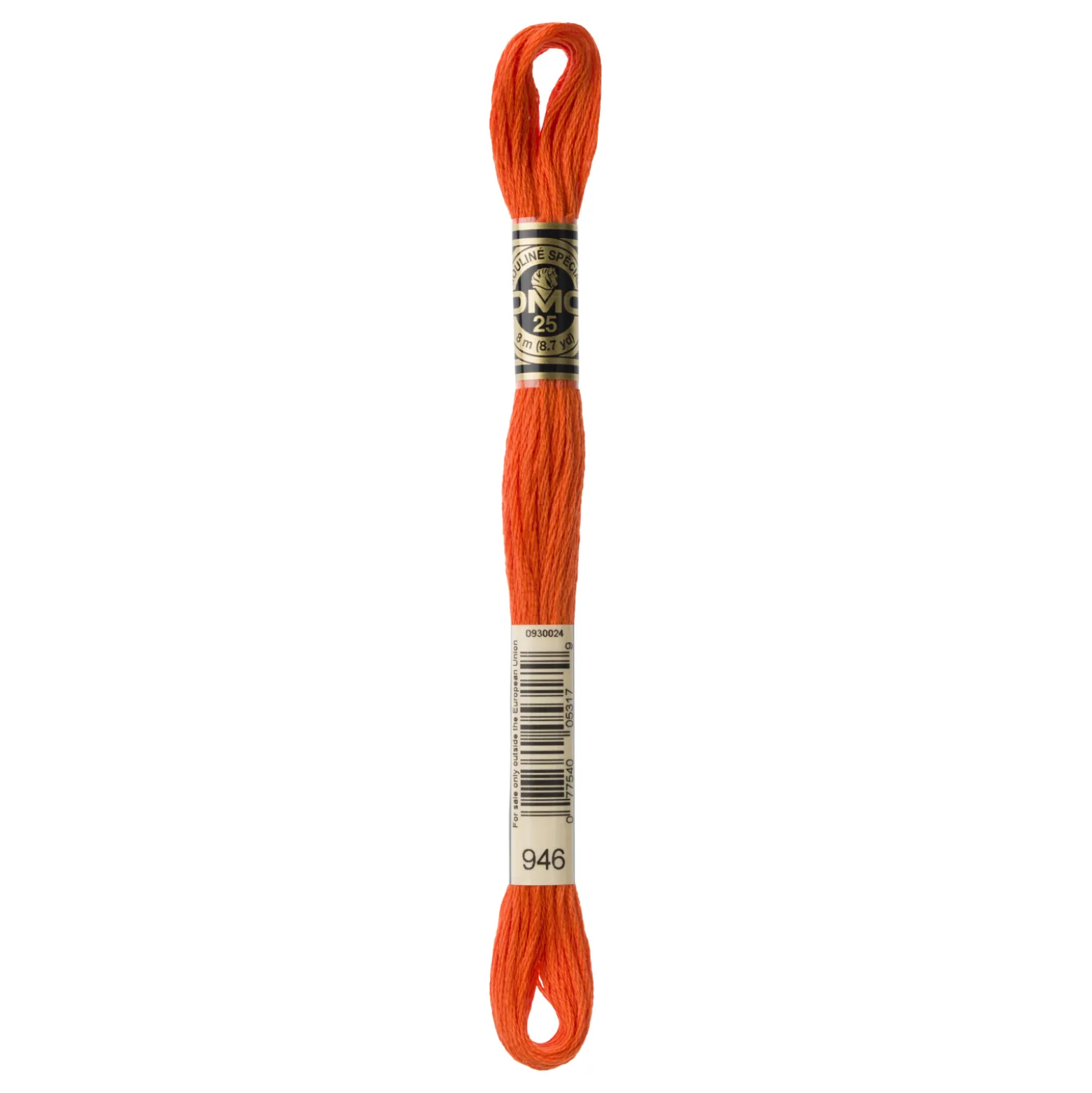 Fil mouliné à broder DMC - 8m - 946 - feu