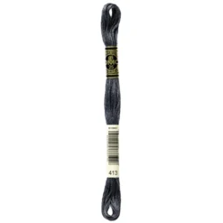 Fil mouliné à broder DMC - 8m - 413 - gris fer