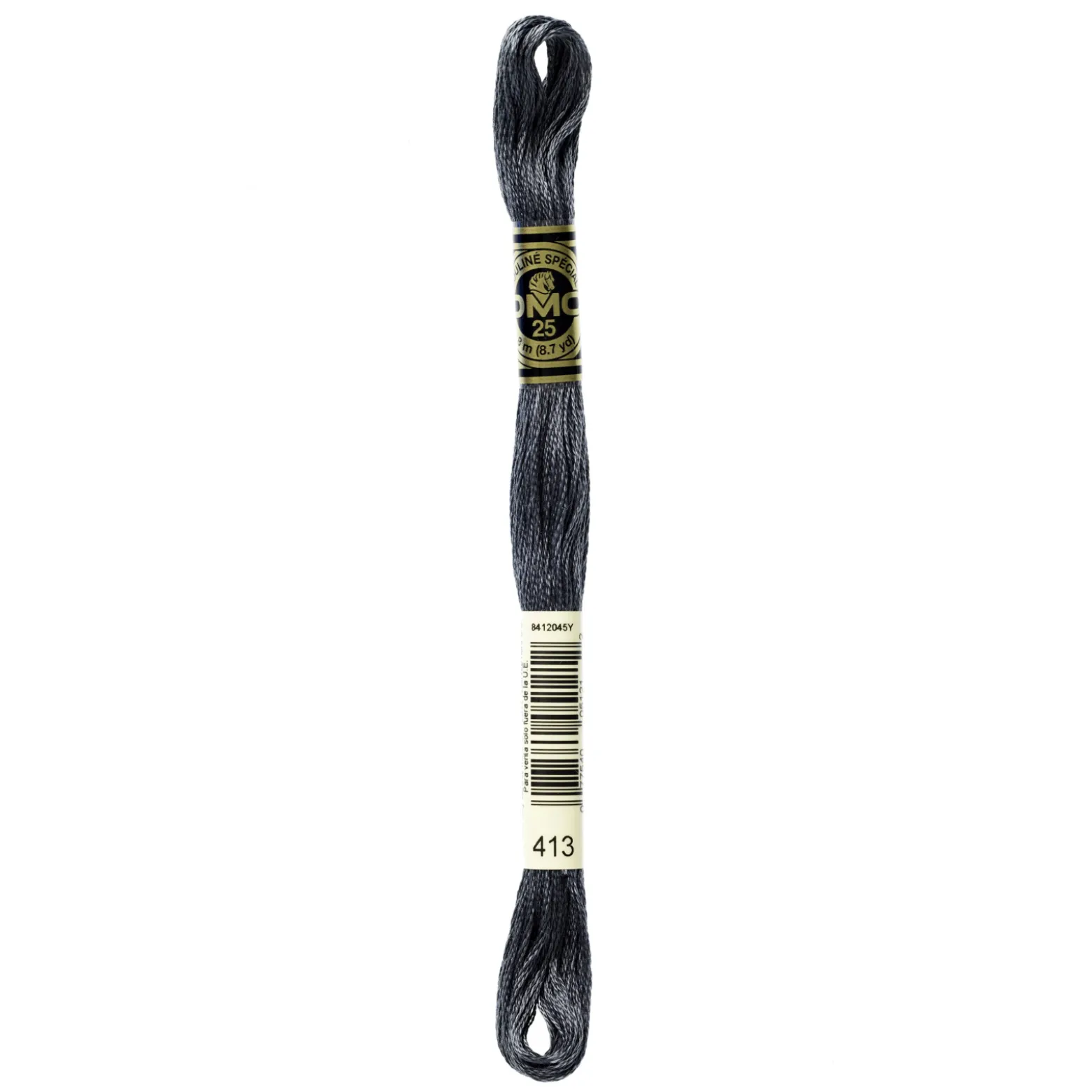 Fil mouliné à broder DMC - 8m - 413 - gris fer
