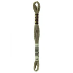 Fil mouliné à broder DMC - 8m - 642 - gris terre d'ombre
