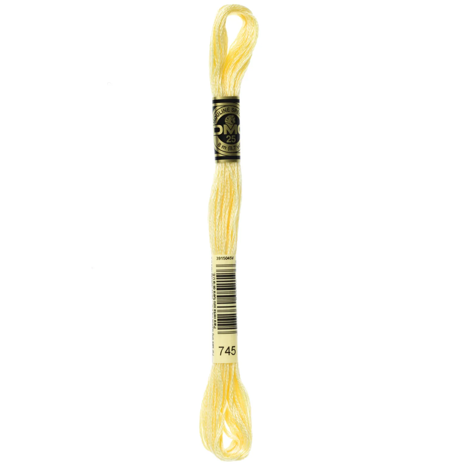 Fil mouliné à broder DMC - 8m - 745 - jaune banane