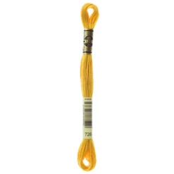 Fil mouliné à broder DMC - 8m - 728 - jaune Houblon