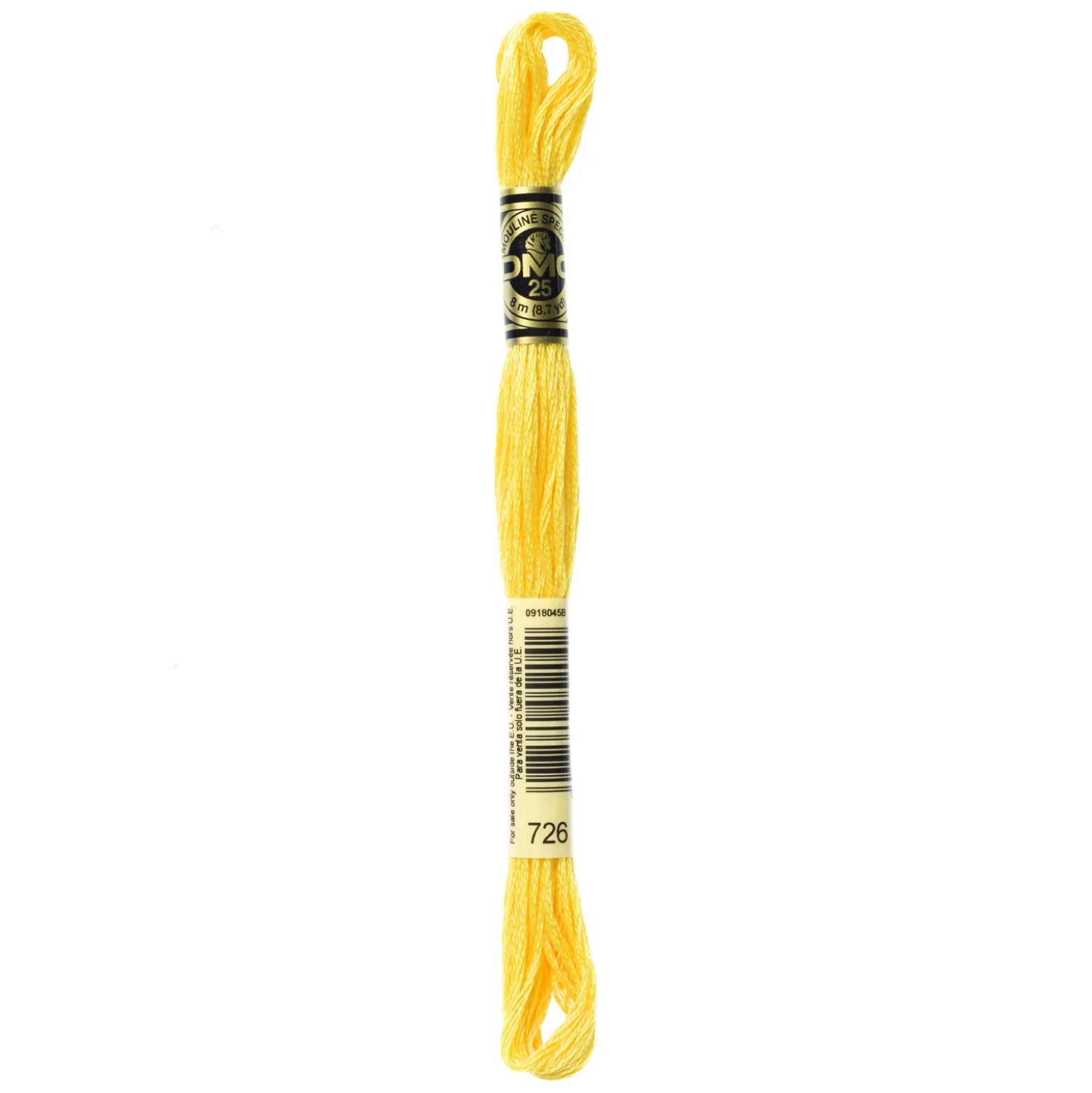 Fil mouliné à broder DMC - 8m - 726 - jaune mimosa