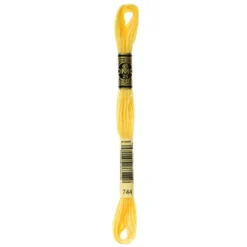 Fil mouliné à broder DMC - 8m - 744 - jaune pamplemousse