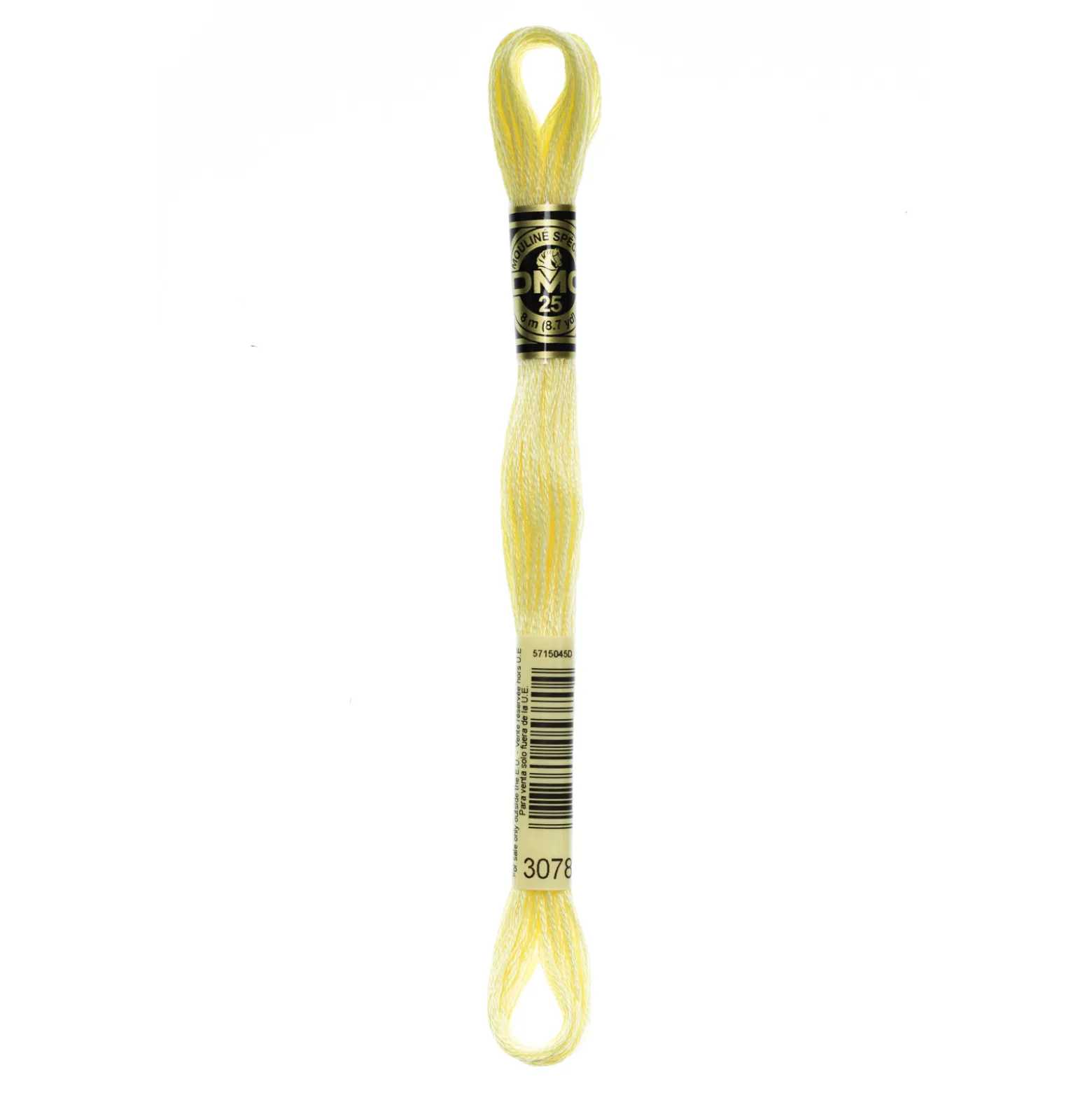 Fil mouliné à broder DMC - 8m - 3078 - jaune pâle