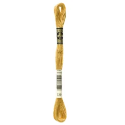 Fil mouliné à broder DMC - 8m - 729 - miel