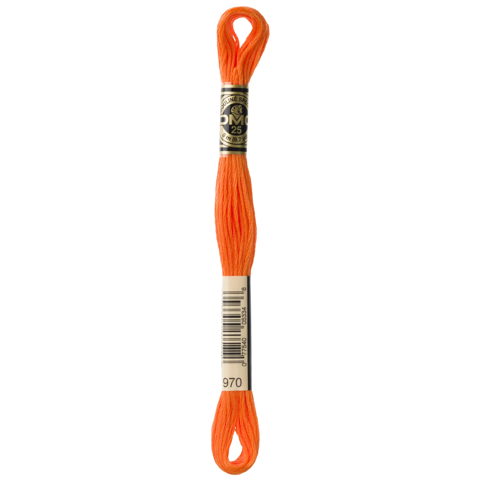Fil mouliné à broder DMC - 8m - 970 - orange fluo