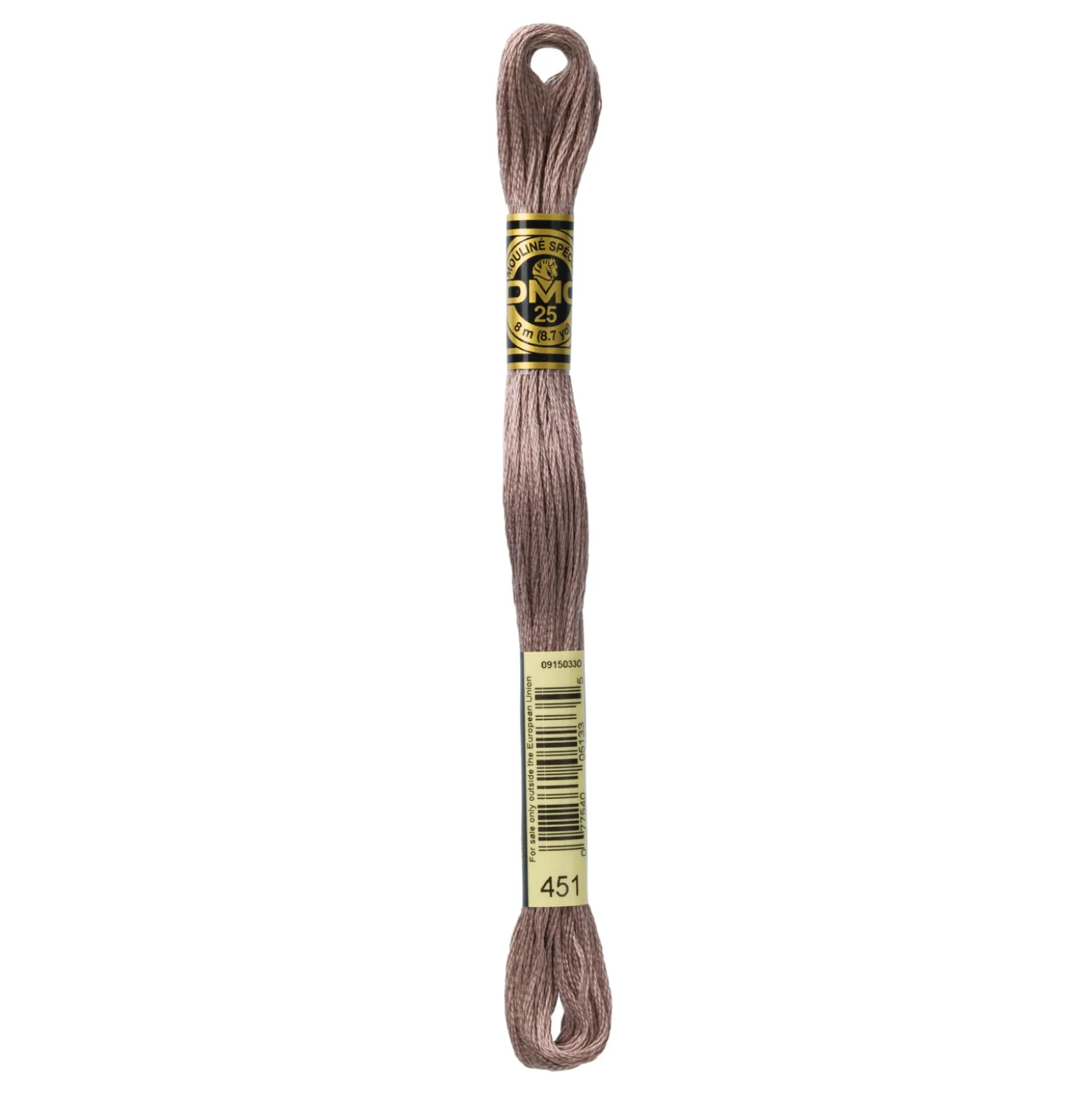 Fil mouliné à broder DMC - 8m - 451 - petit gris