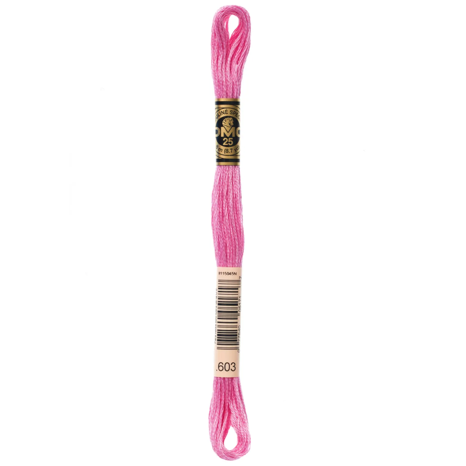 Fil mouliné à broder DMC - 8m - 603 - rose bonbon