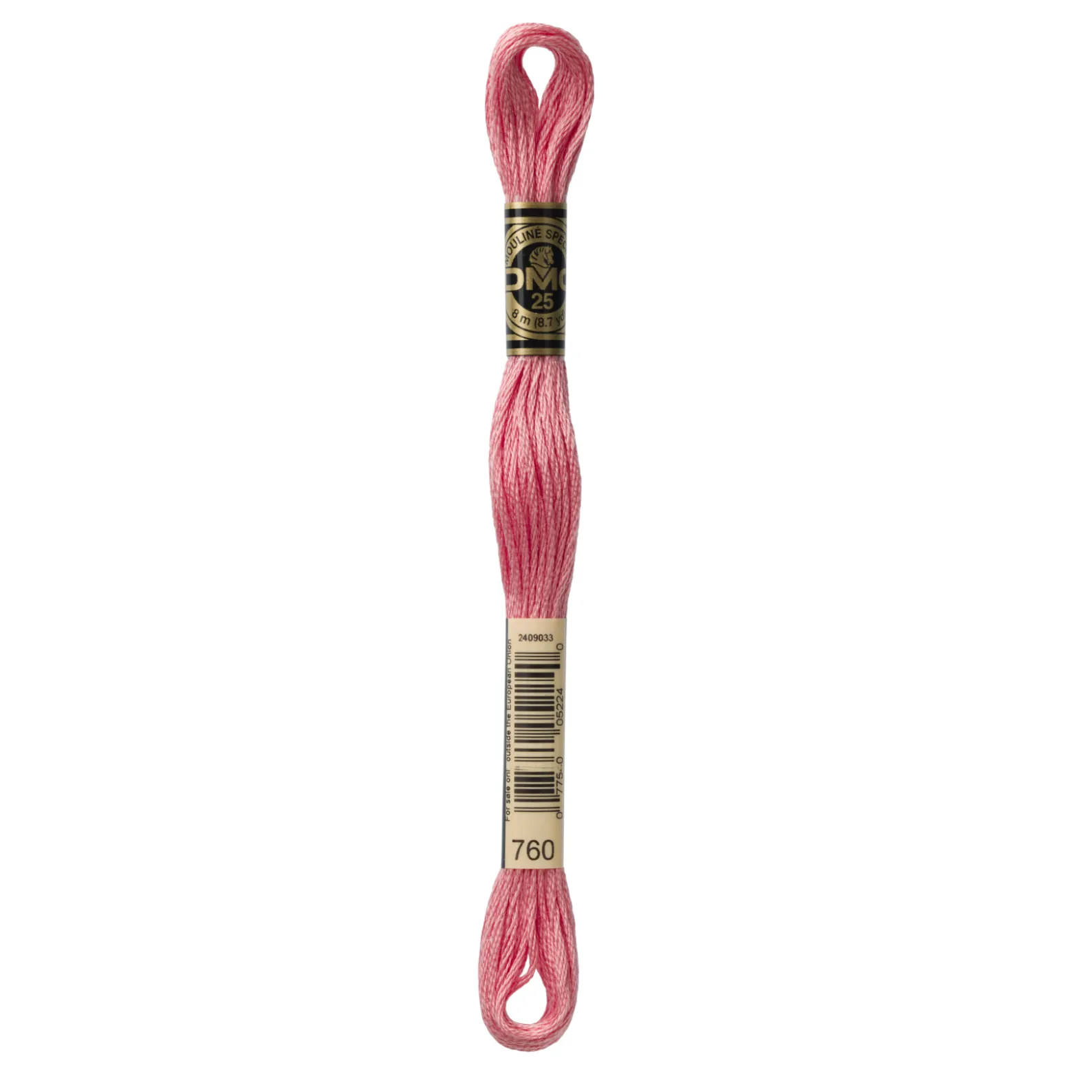 Fil mouliné à broder DMC - 8m - 760 - rose Grenadine