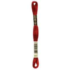 Fil mouliné à broder DMC - 8m - 817 - rouge Japonais