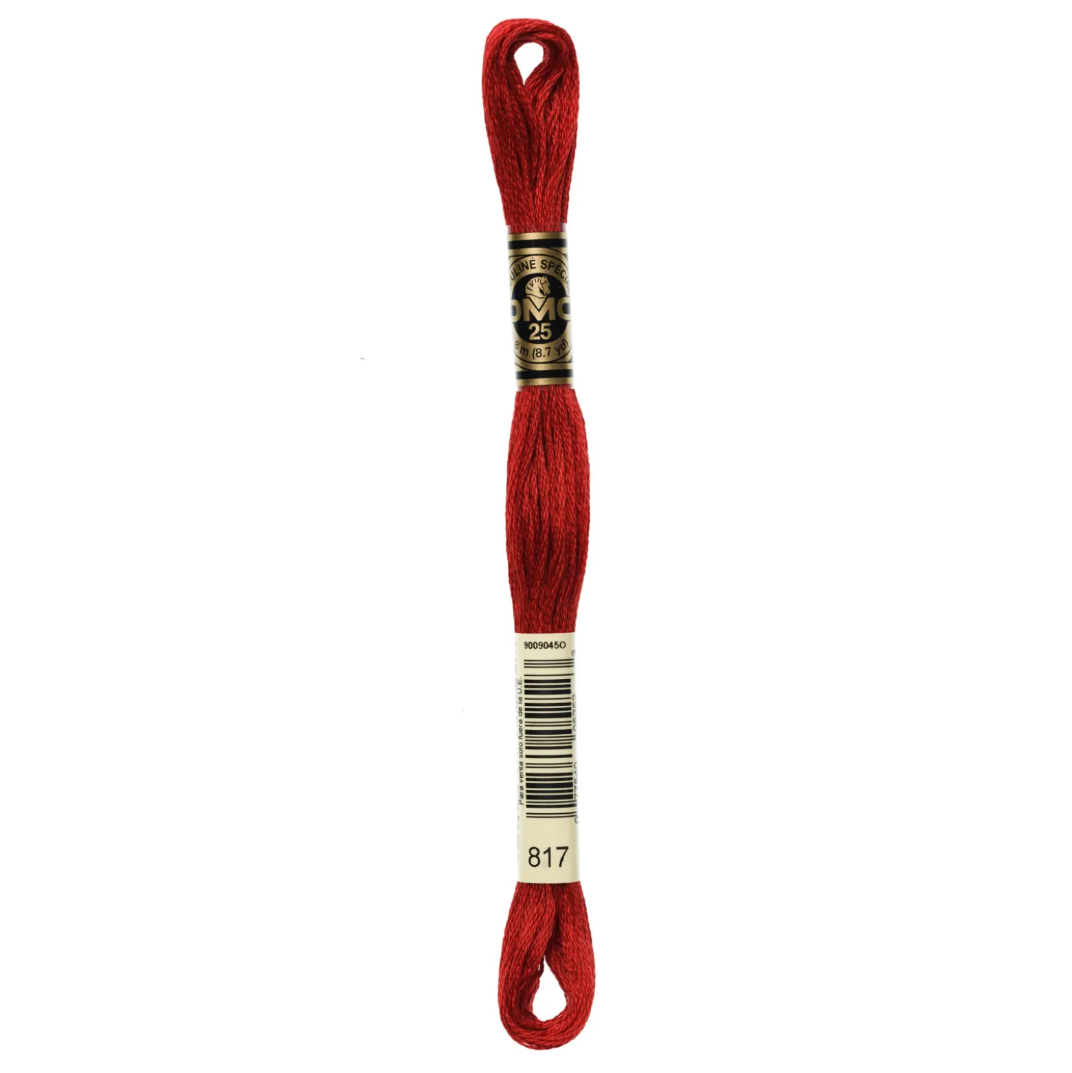 Fil mouliné à broder DMC - 8m - 817 - rouge Japonais