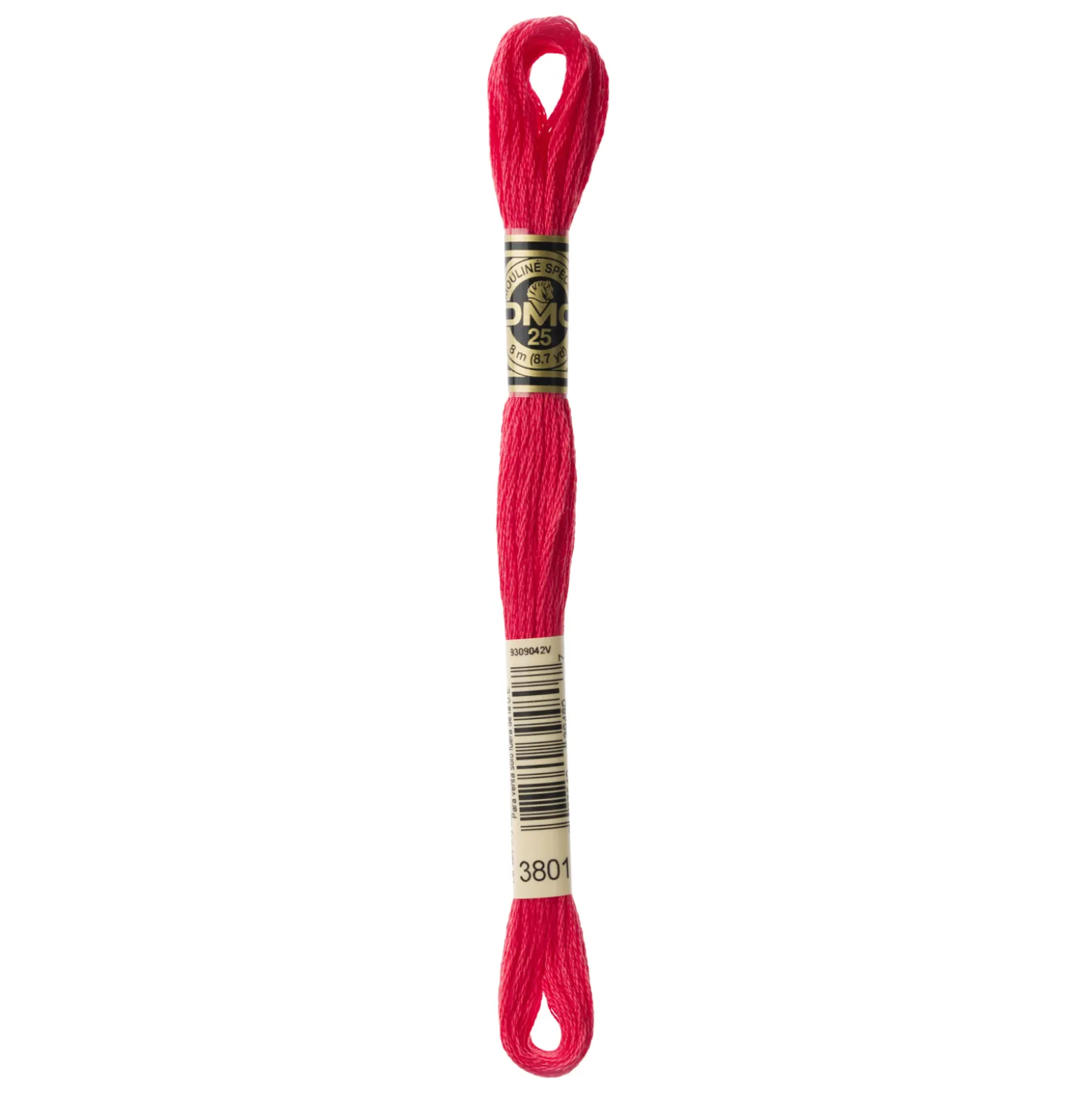 Fil mouliné à broder DMC - 8m - 3801 - rouge tulipe