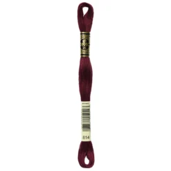 Fil mouliné à broder DMC - 8m - 814 - rouge vin