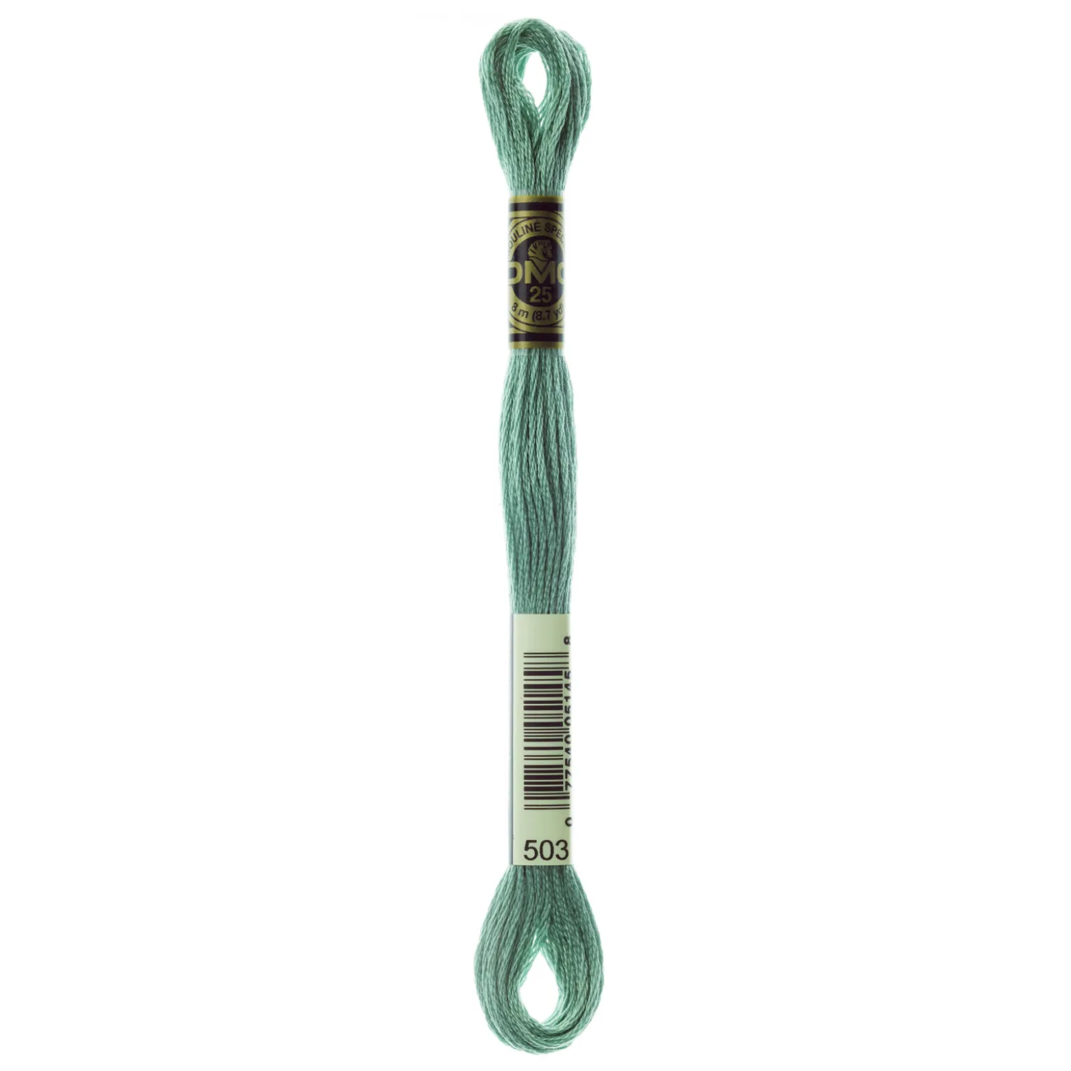 Fil mouliné à broder DMC - 8m - 503 - thym vert