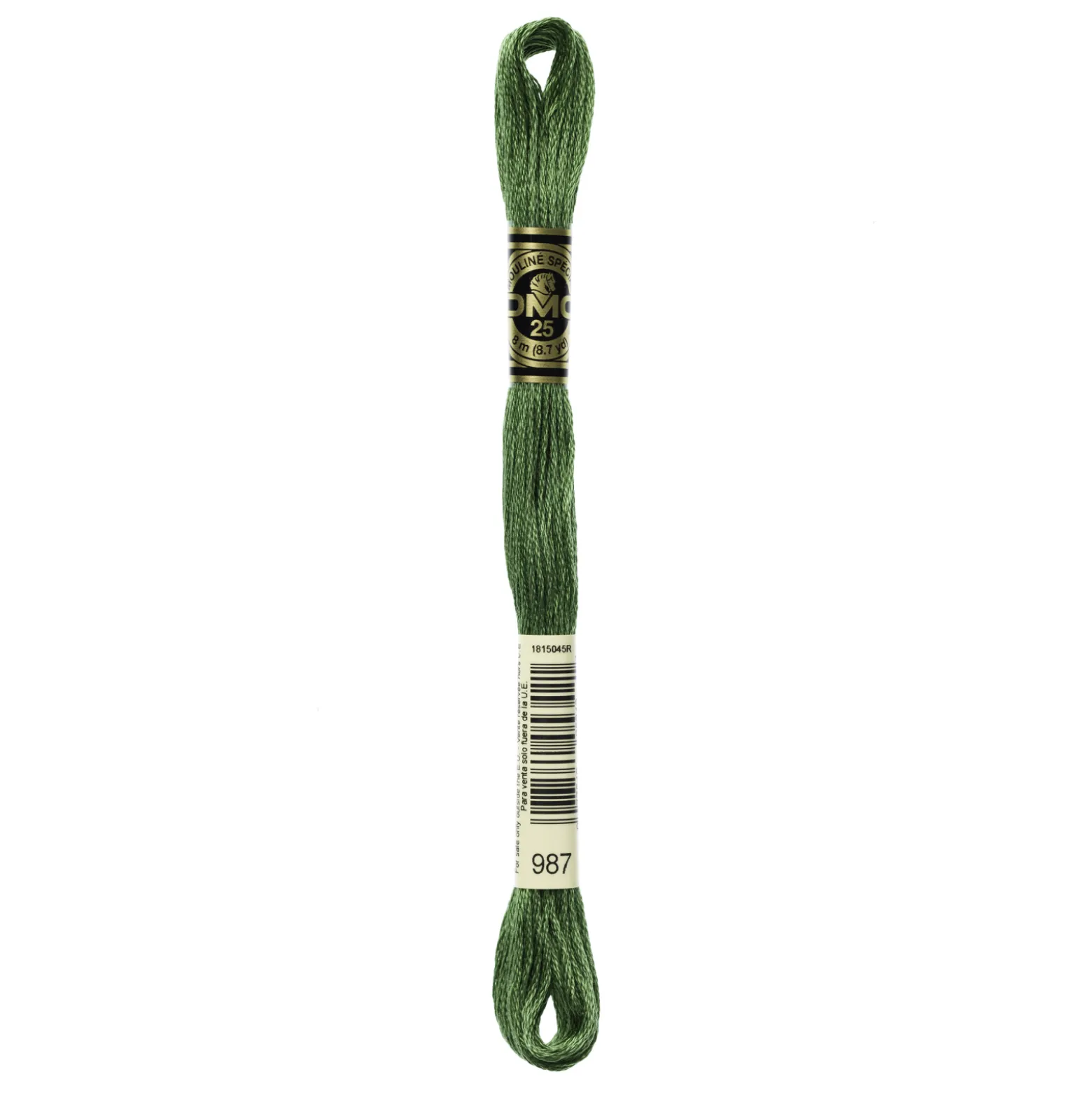 Fil mouliné à broder DMC - 8m - 987 - vert basilic