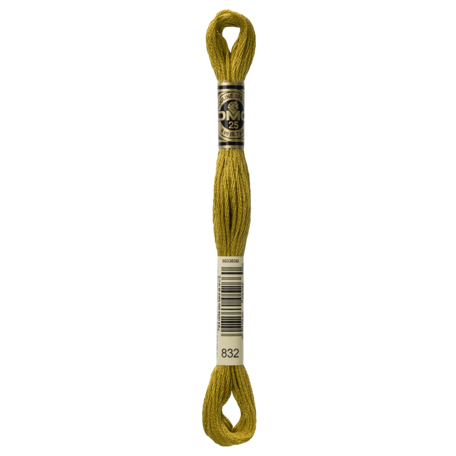 Fil mouliné à broder DMC - 8m - 832 - vert bronze clair