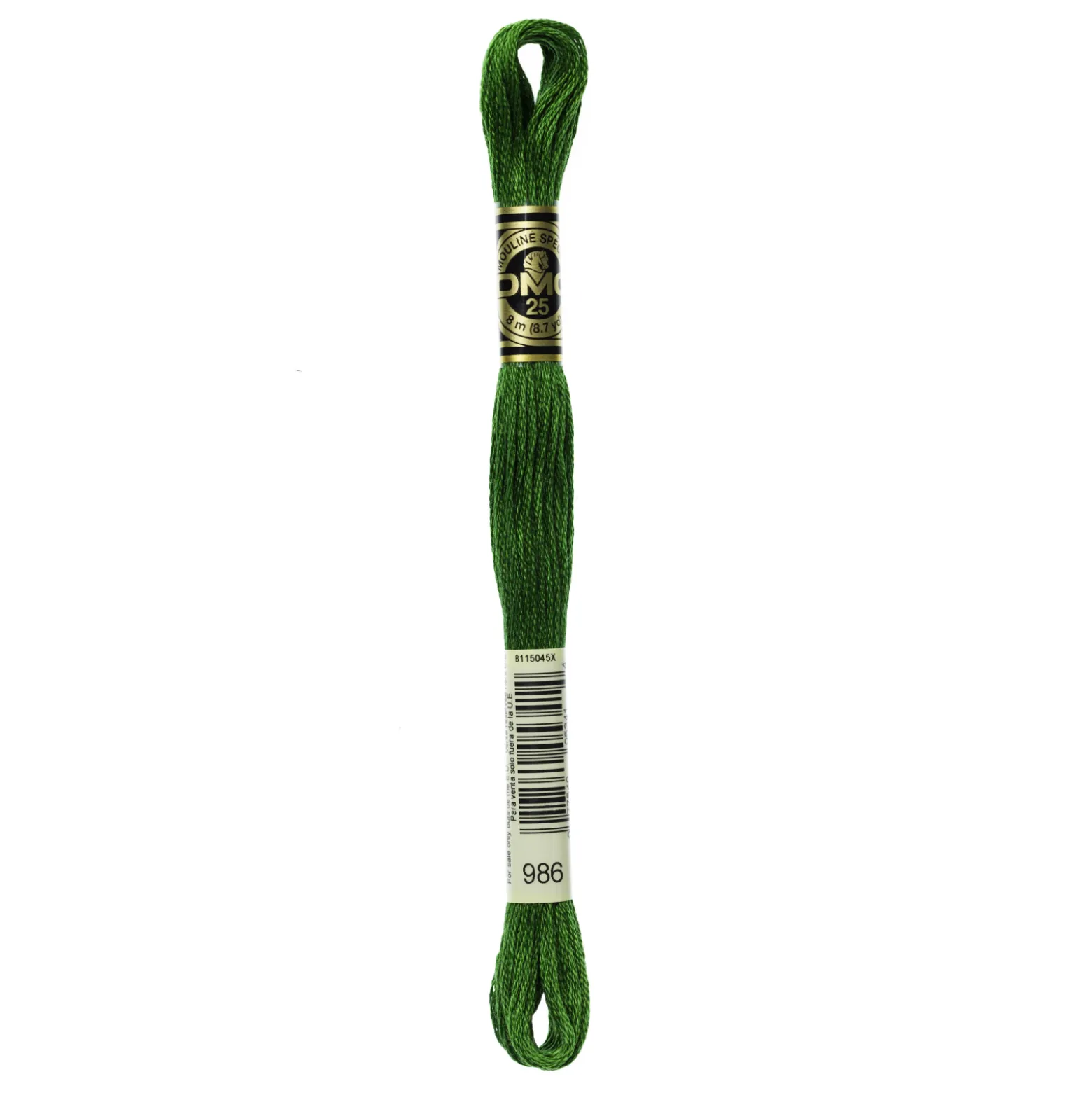 Fil mouliné à broder DMC - 8m - 986 - vert buis