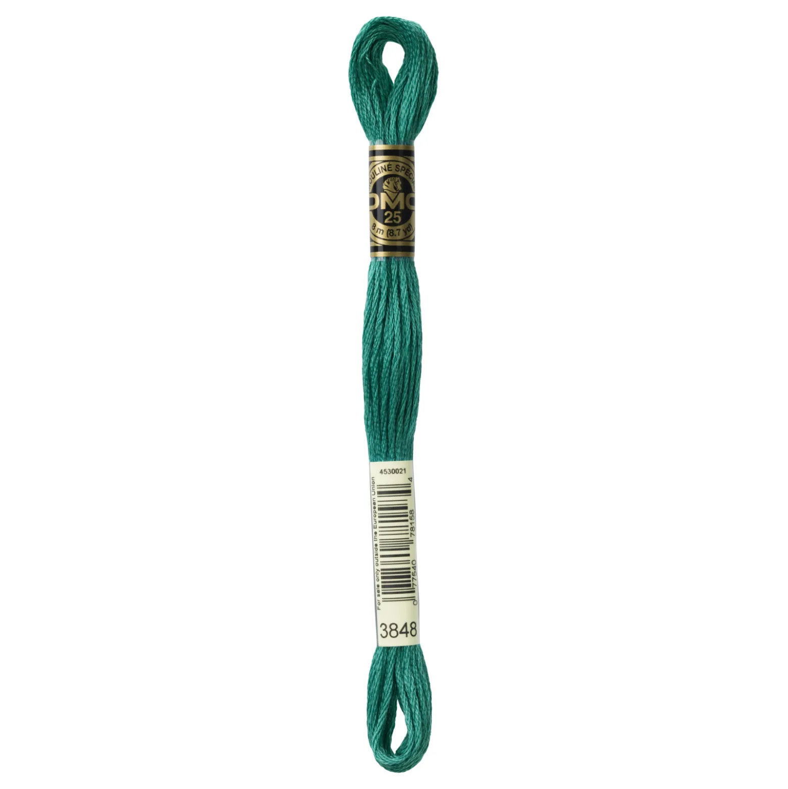 Fil mouliné à broder DMC - 8m - 3848 - vert canard