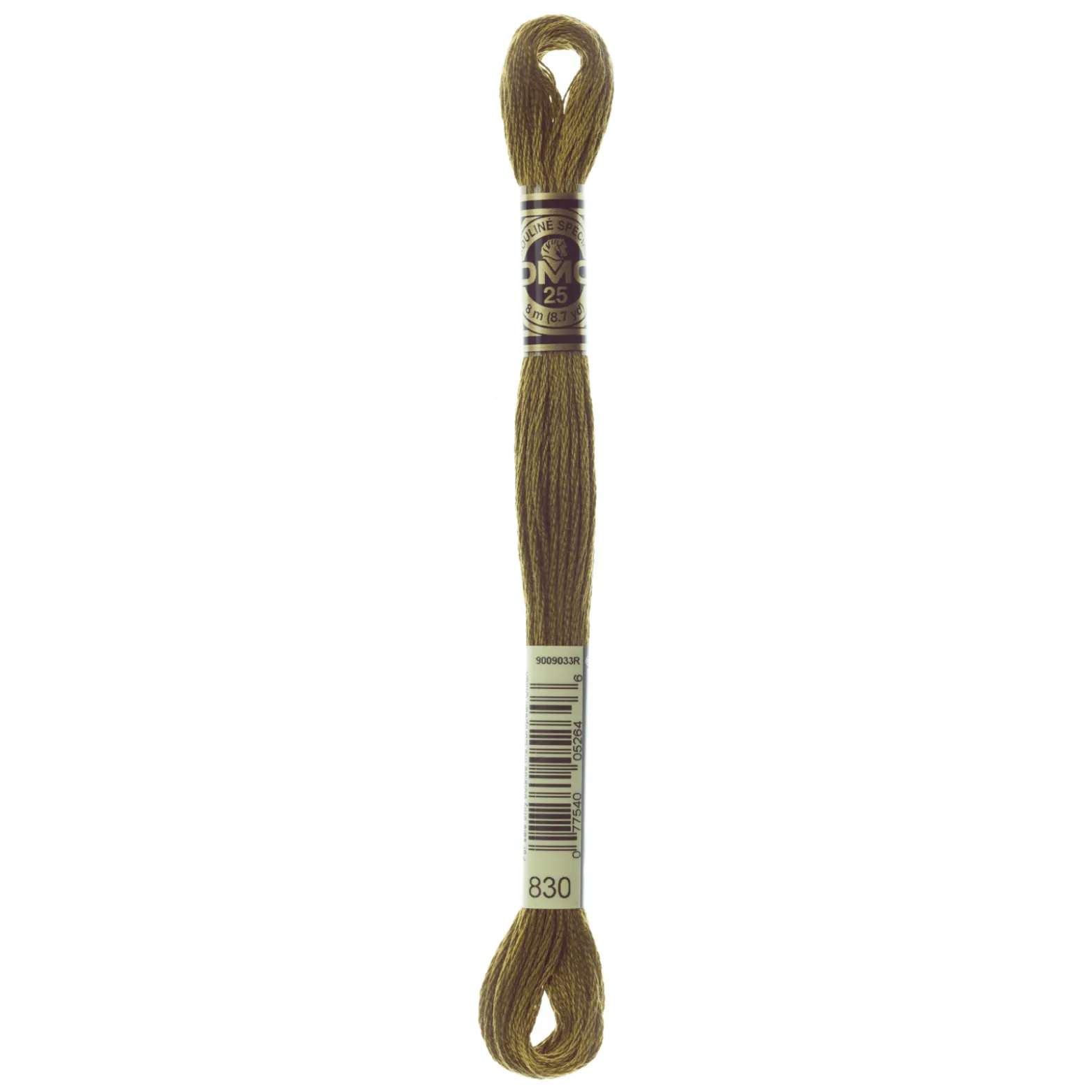 Fil mouliné à broder DMC - 8m - 830 - vert chêne liège