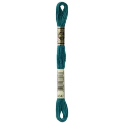 Fil mouliné à broder DMC - 8m - 3847 - vert chinois