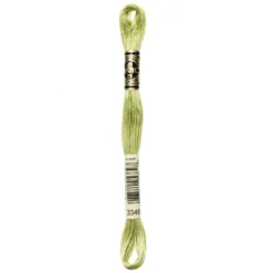 Fil mouliné à broder DMC - 8m - 3348 - vert coeur de laitue