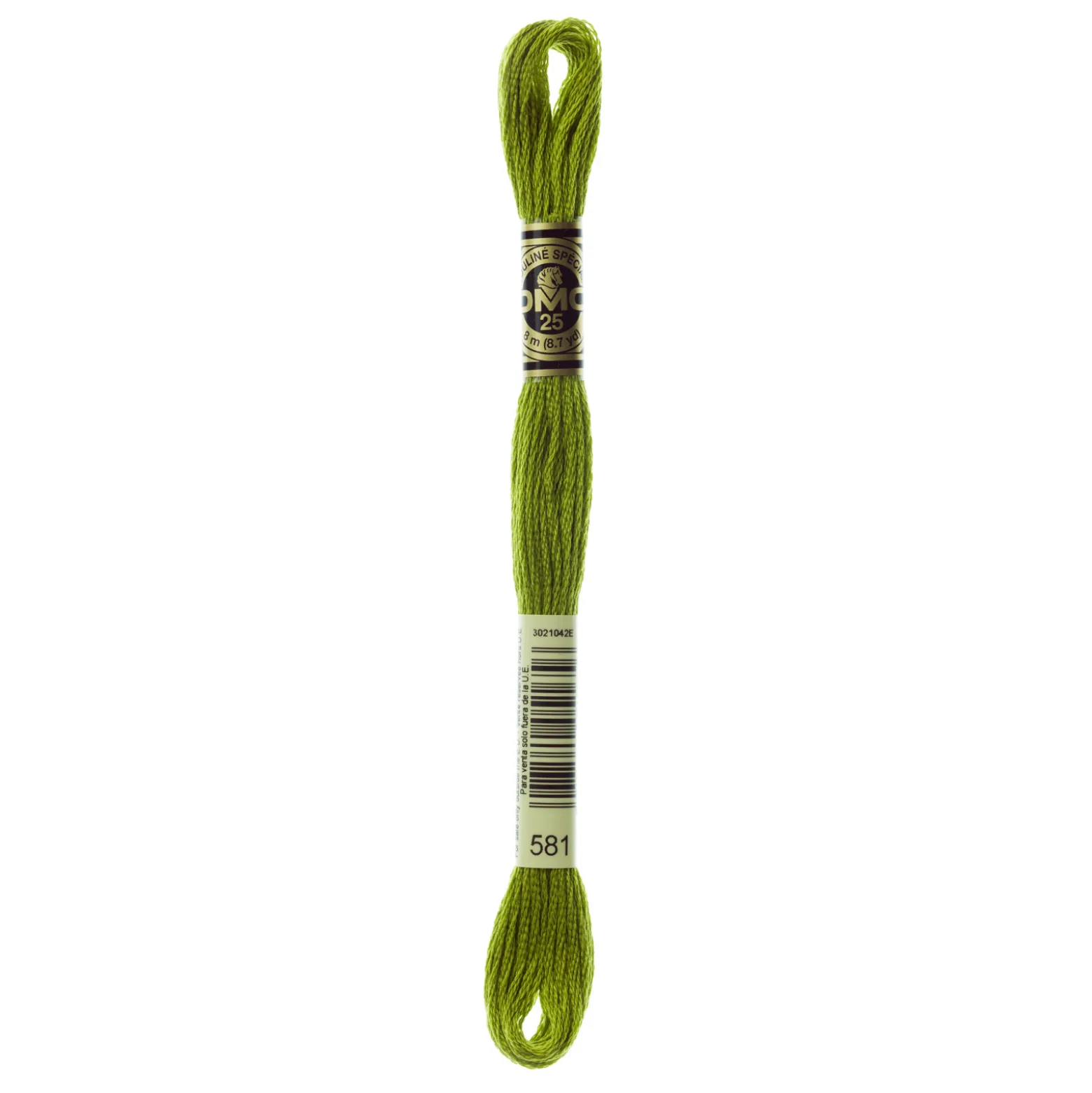 Fil mouliné à broder DMC - 8m - 581 - vert criquet