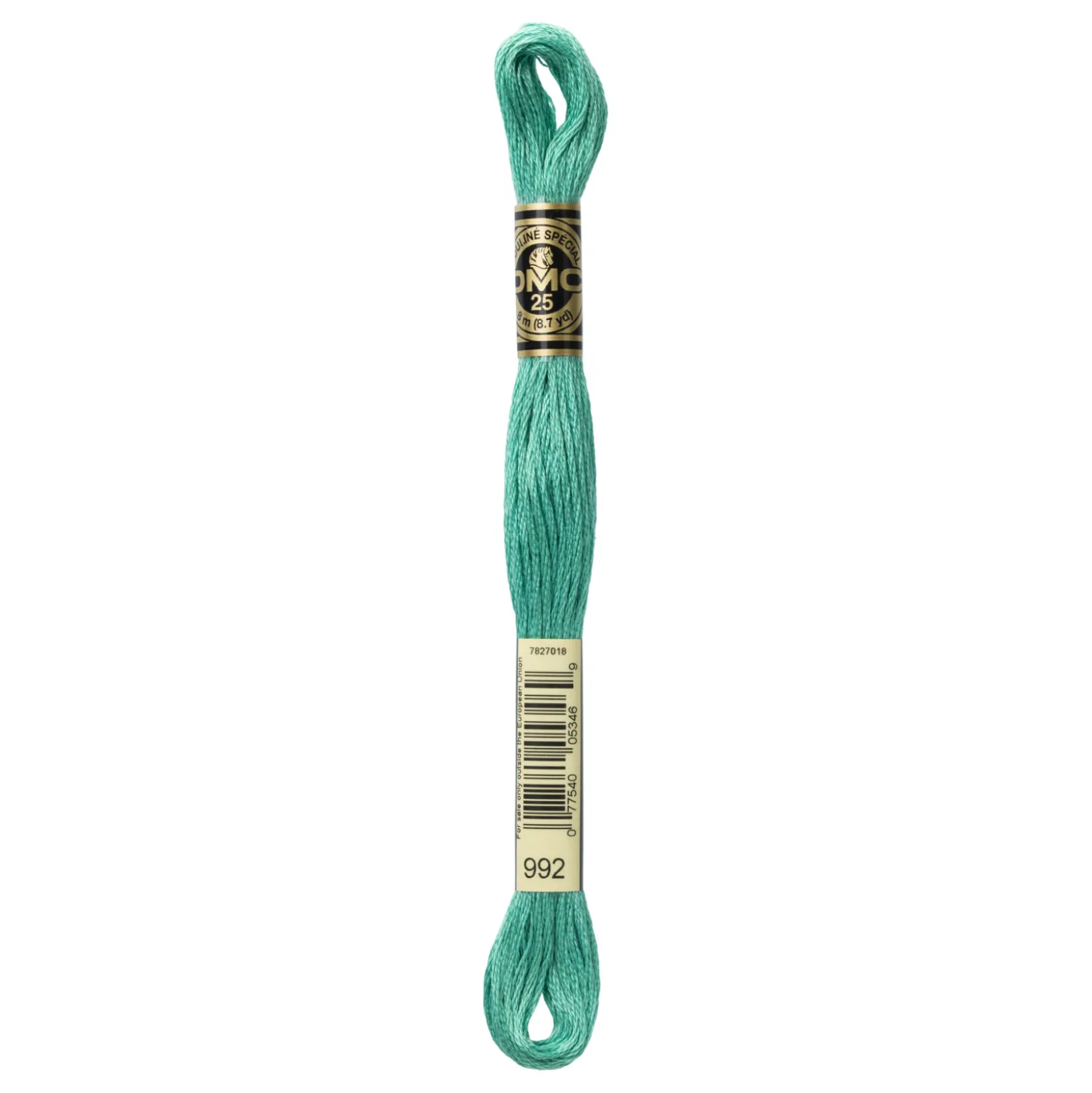 Fil mouliné à broder DMC - 8m - 992 - vert glacier