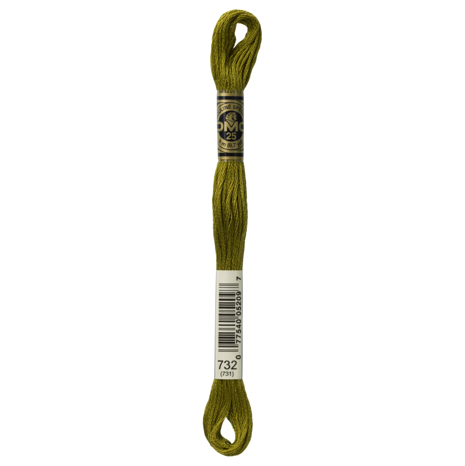 Fil mouliné à broder DMC - 8m - 732 - vert mordoré