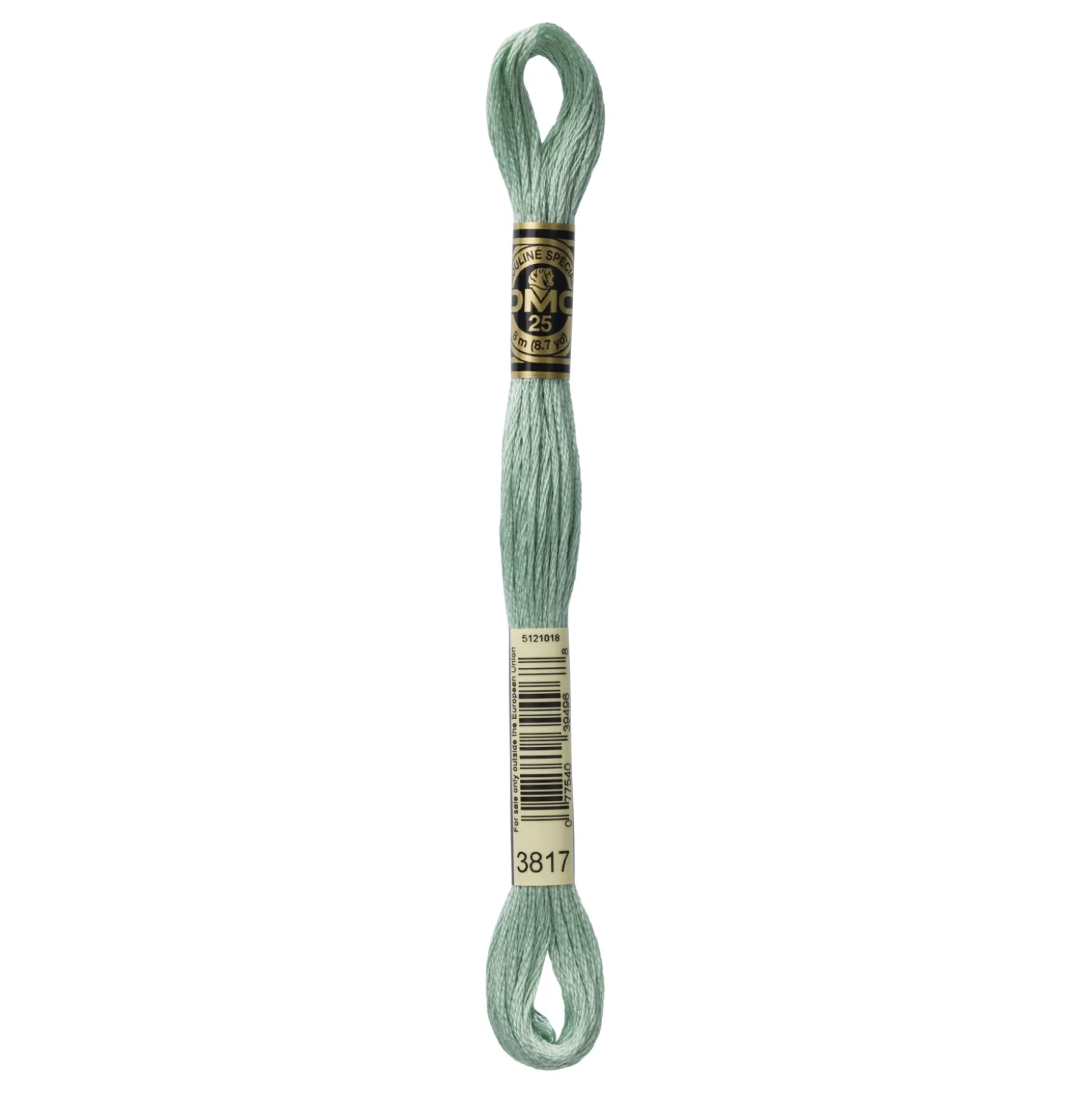 Fil mouliné à broder DMC - 8m - 3817 - vert peuplier