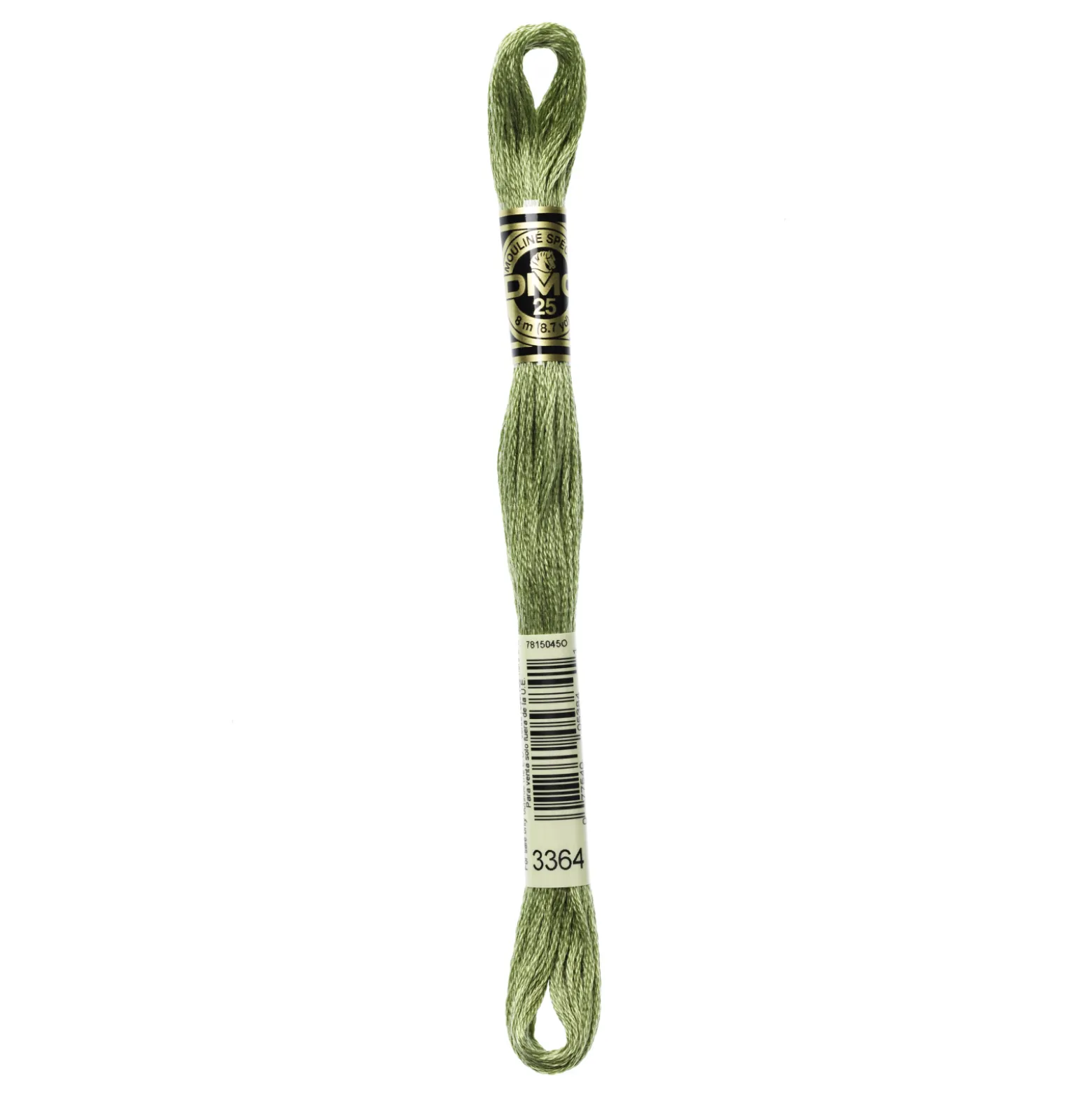 Fil mouliné à broder DMC - 8m - 3364 - vert sauge