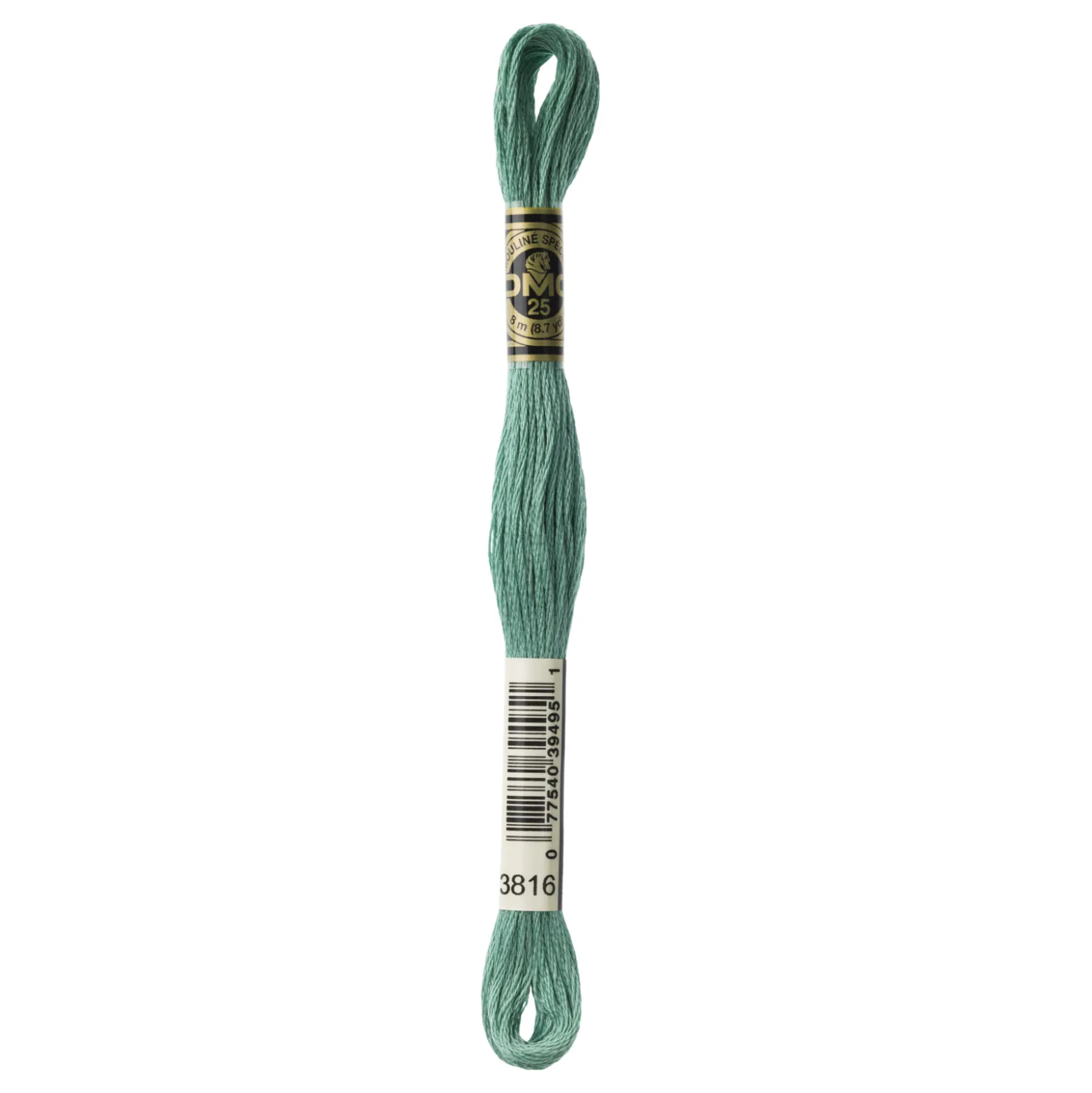 Fil mouliné à broder DMC - 8m - 3816 - vert serpent
