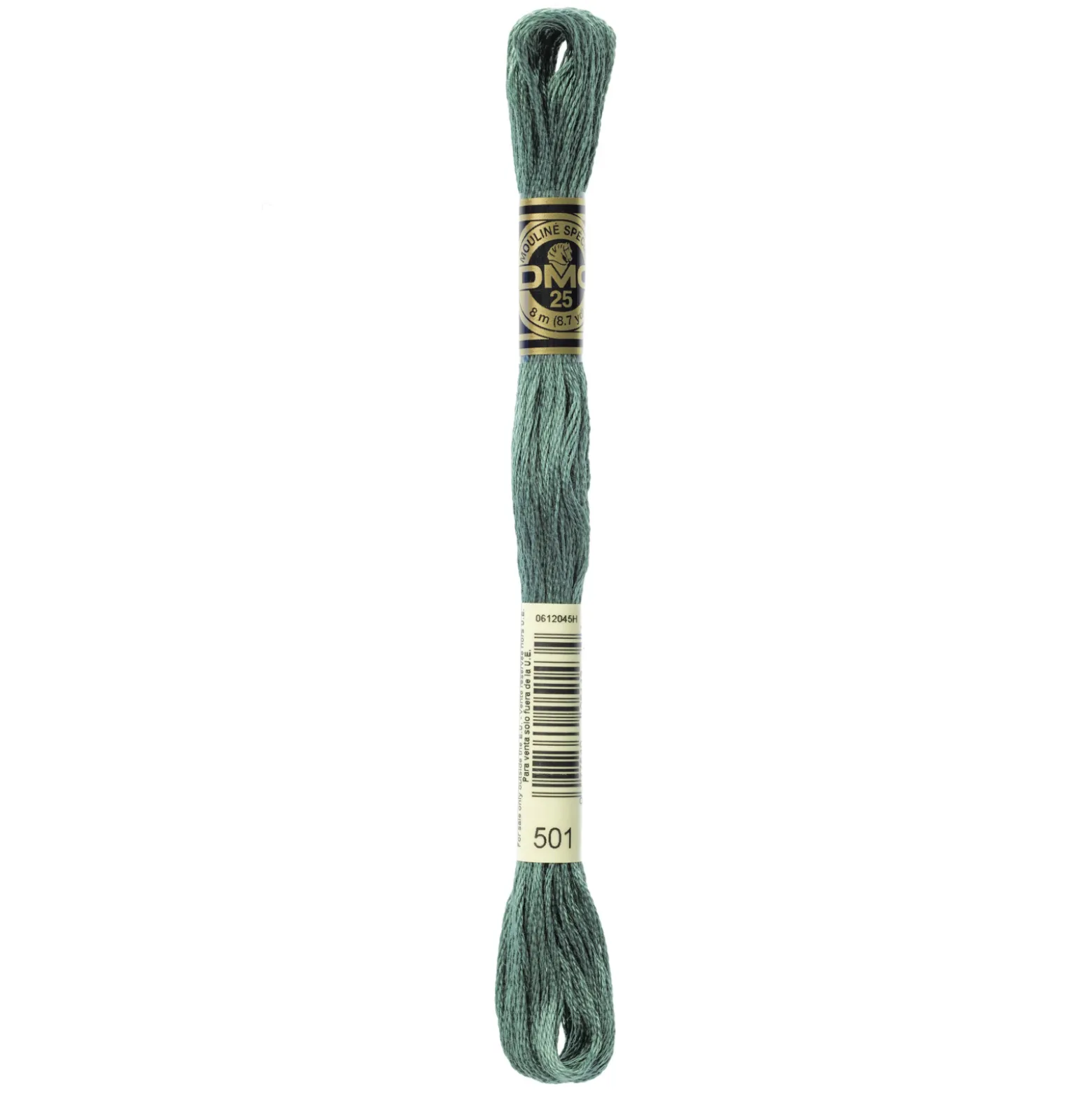 Fil mouliné à broder DMC - 8m - 501 - vert étang
